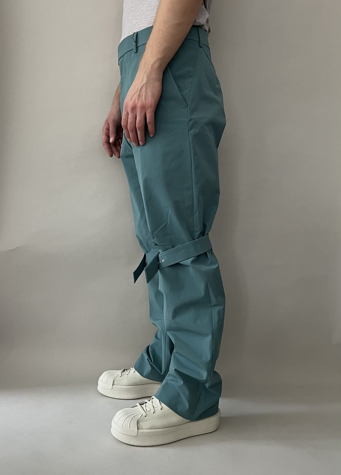 Bottega Veneta Blue Knee Strap Trousers Size US 34 / EU 50 - 2 Thumbnail