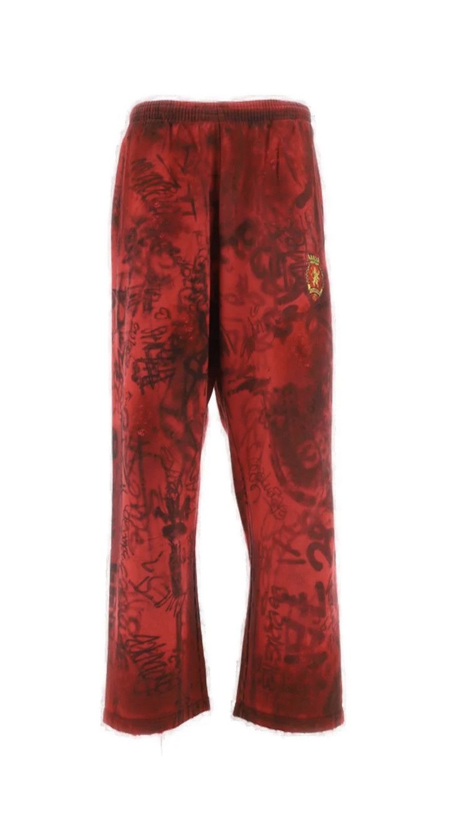 image of Balenciaga Ss23 Red Graffiti Sweatpants, Men's (Size 32)