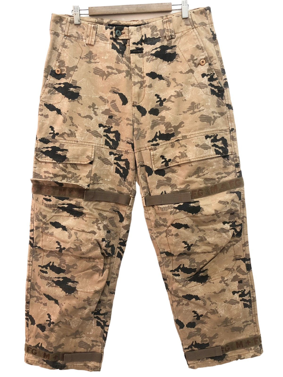 Marithe + Francois Girbaud RARE 🔥 M+FG FOREST CAMOUFLAGE VELCRO STRAP TACTICAL BAGGY Size US 37 - 1 Thumbnail