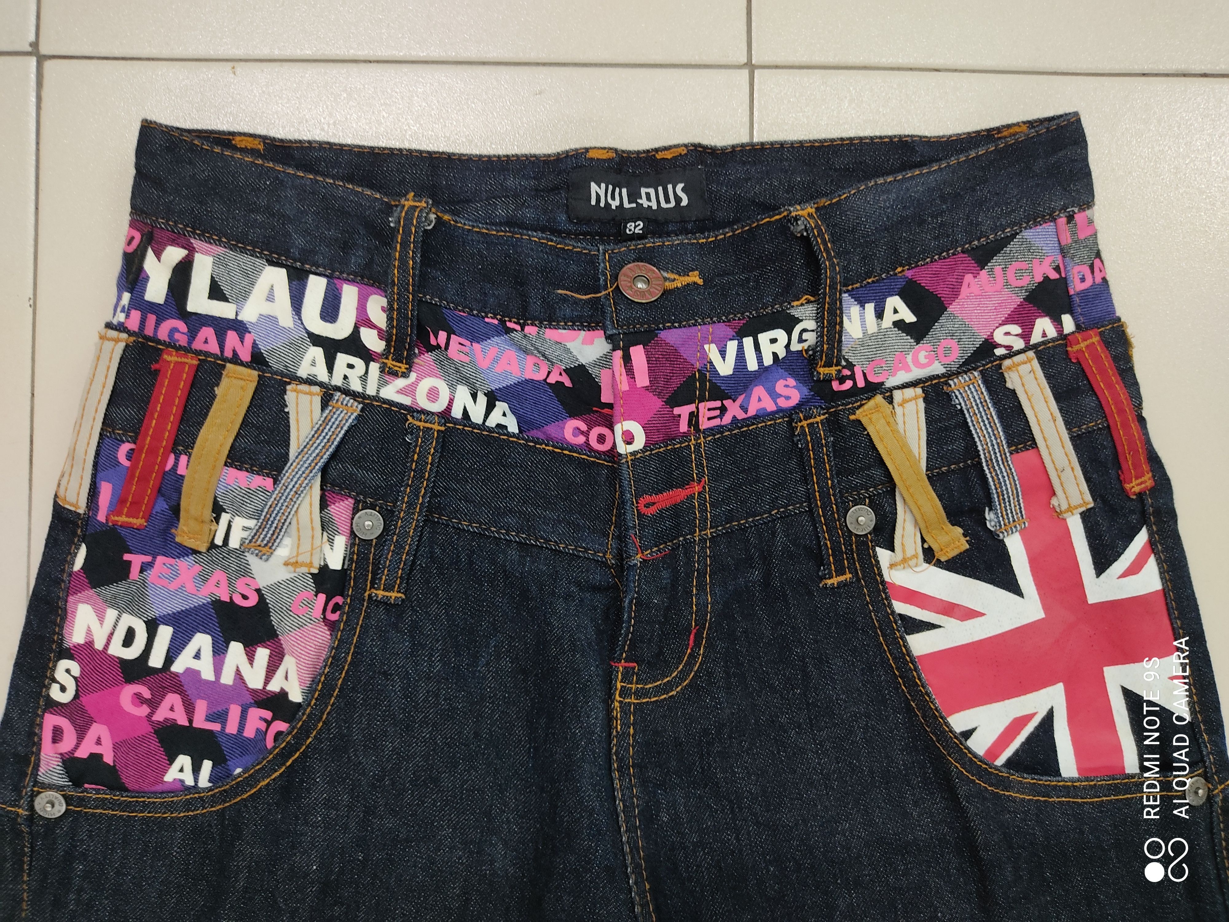 Japanese Brand Nylaus Double Waist Multipocket Jeans Size US 31 - 3 Thumbnail