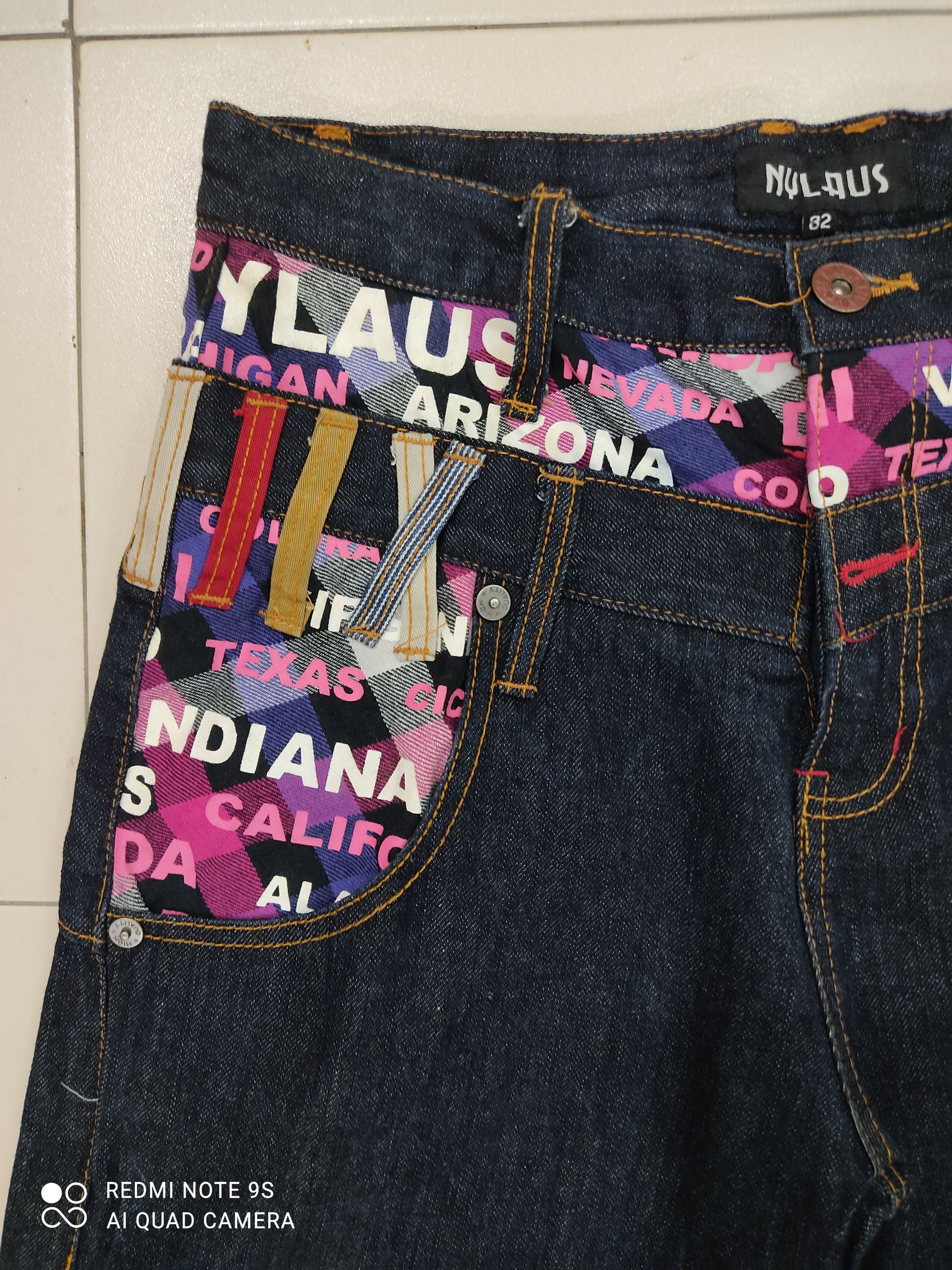 Japanese Brand Nylaus Double Waist Multipocket Jeans Size US 31 - 5 Thumbnail