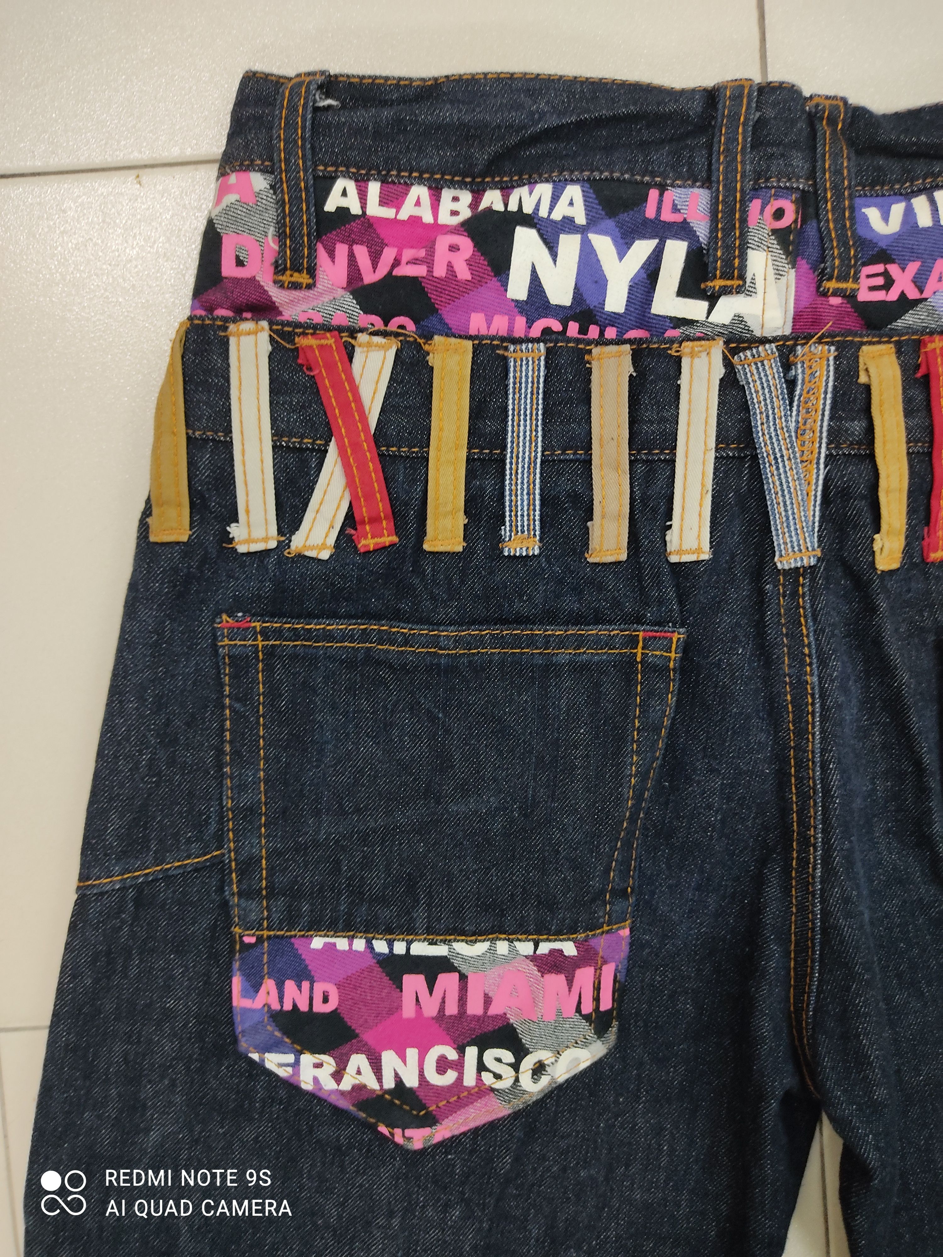 Japanese Brand Nylaus Double Waist Multipocket Jeans Size US 31 - 13 Thumbnail