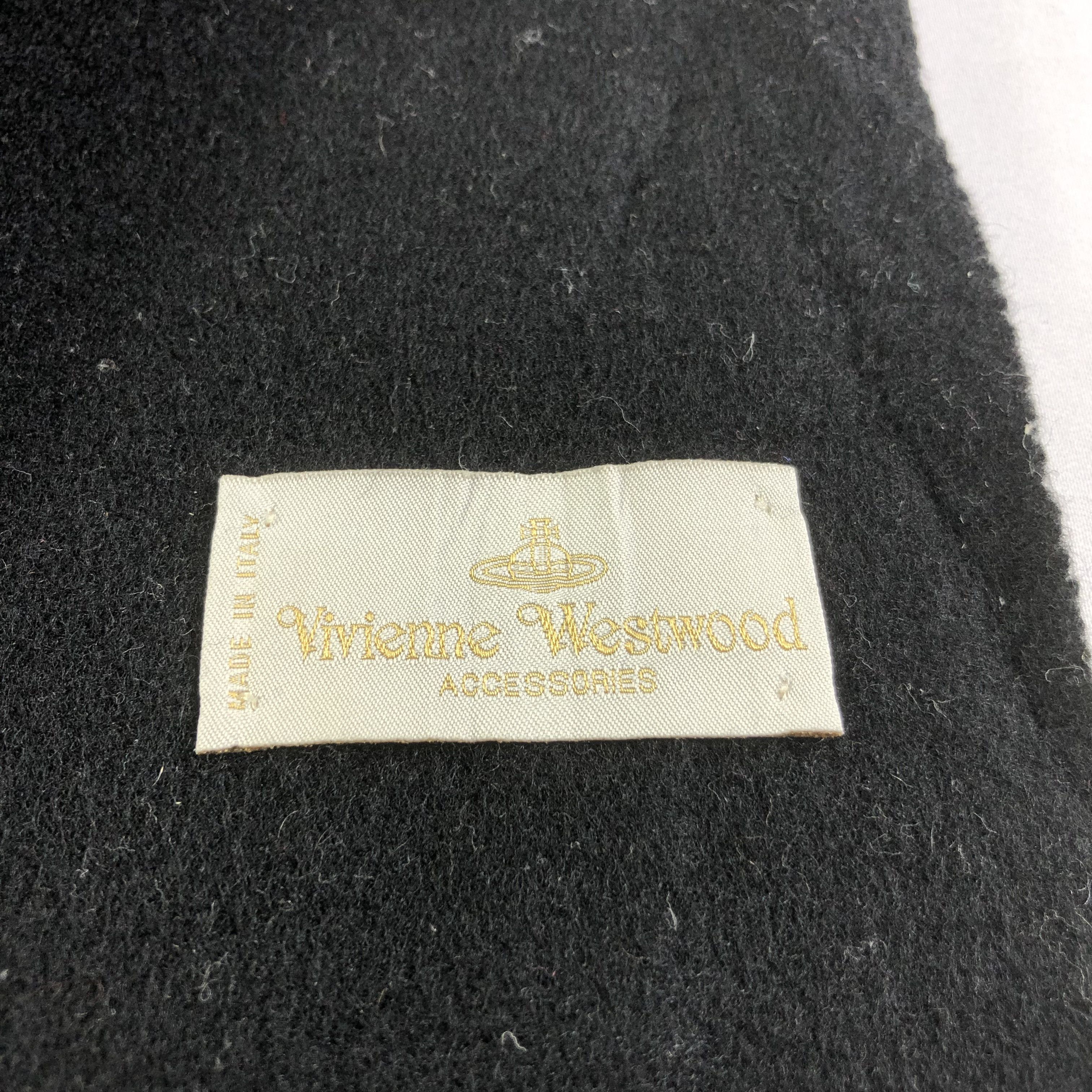 Vivienne Westwood Vivienne Westwood Plain Black Wool Scarf Muffler V1668 Size ONE SIZE - 4 Thumbnail