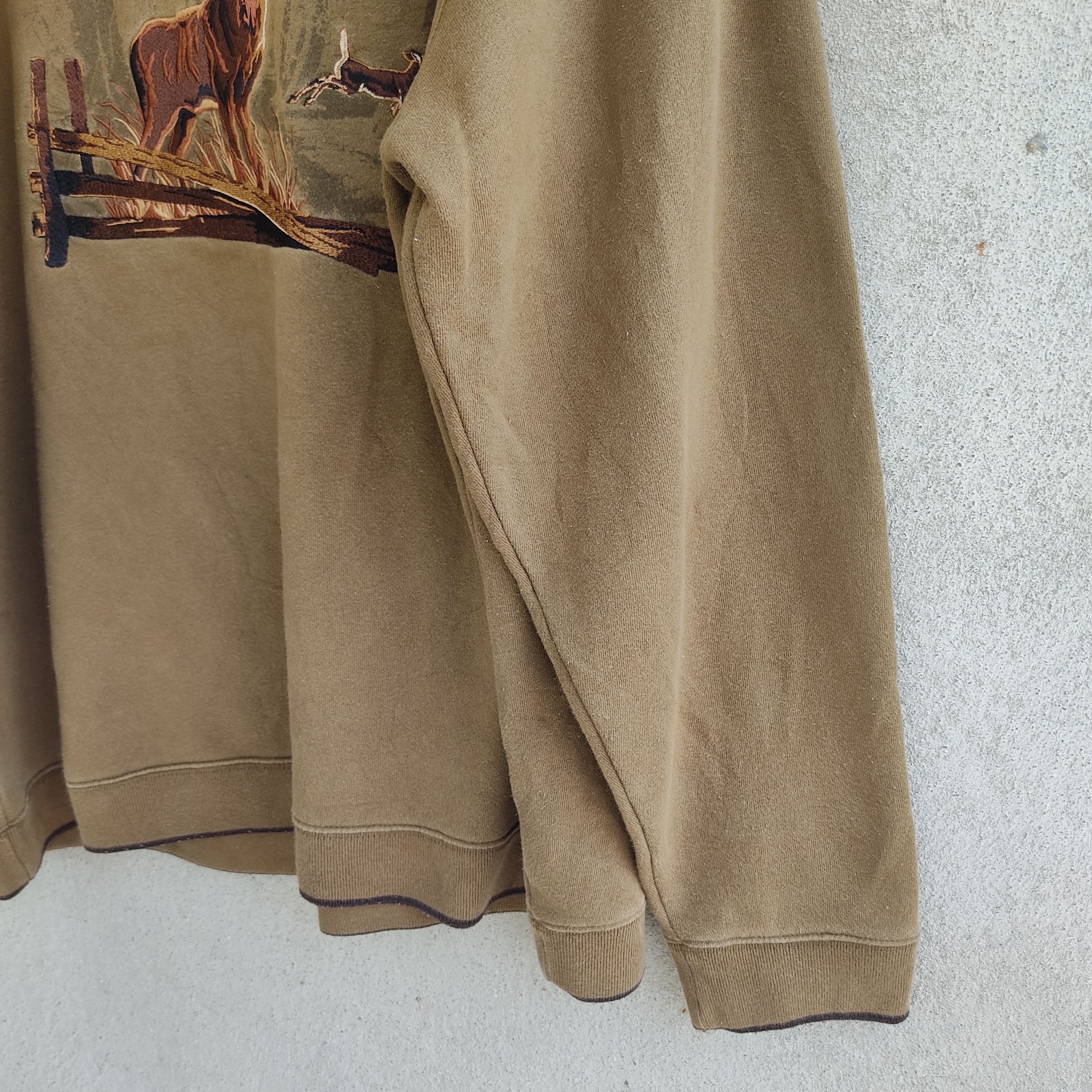 Habitat × Vintage Habitat Deer Scene In Jungle Embroidery Sweatshirt Size US XXL / EU 58 / 5 - 9 Thumbnail