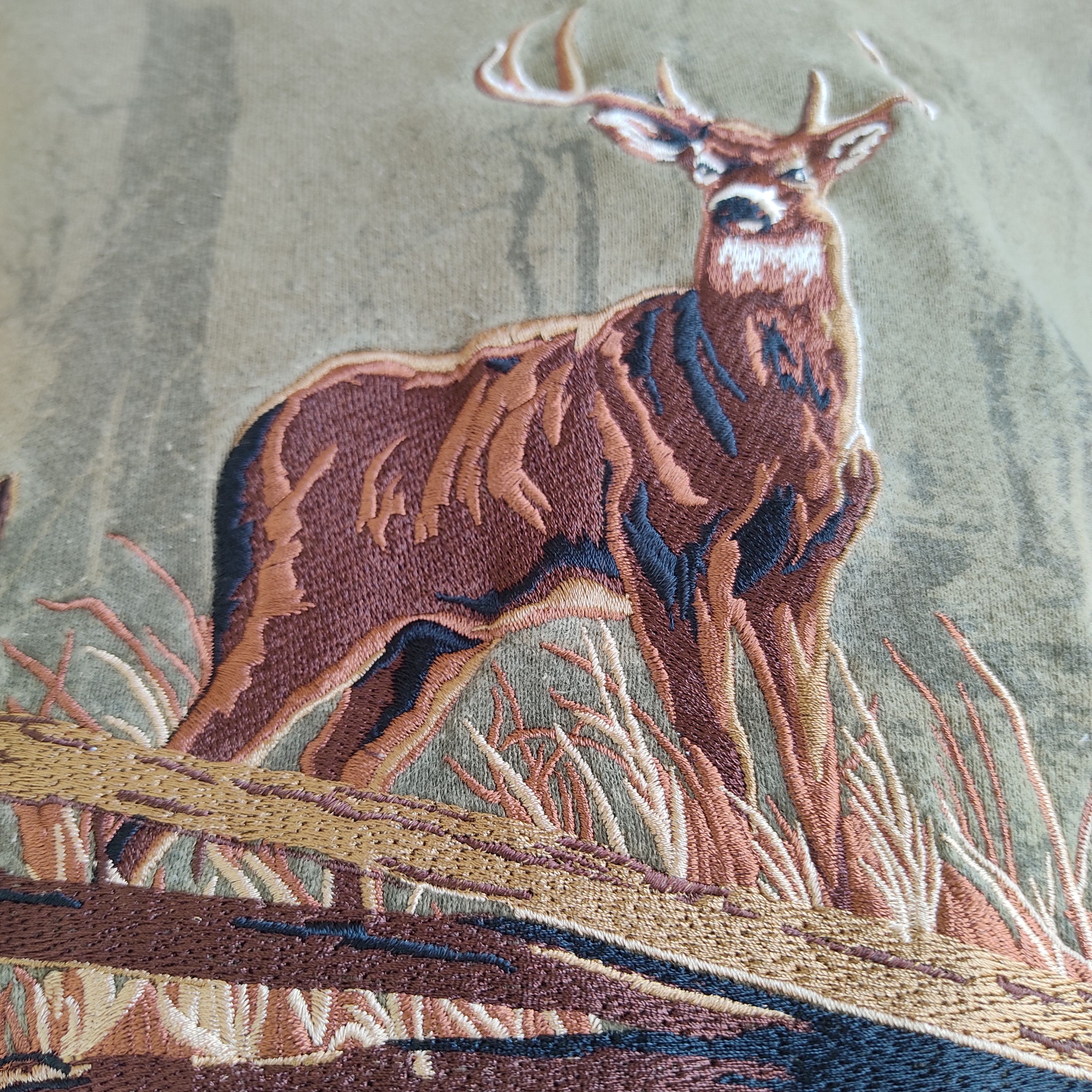 Habitat × Vintage Habitat Deer Scene In Jungle Embroidery Sweatshirt Size US XXL / EU 58 / 5 - 5 Thumbnail