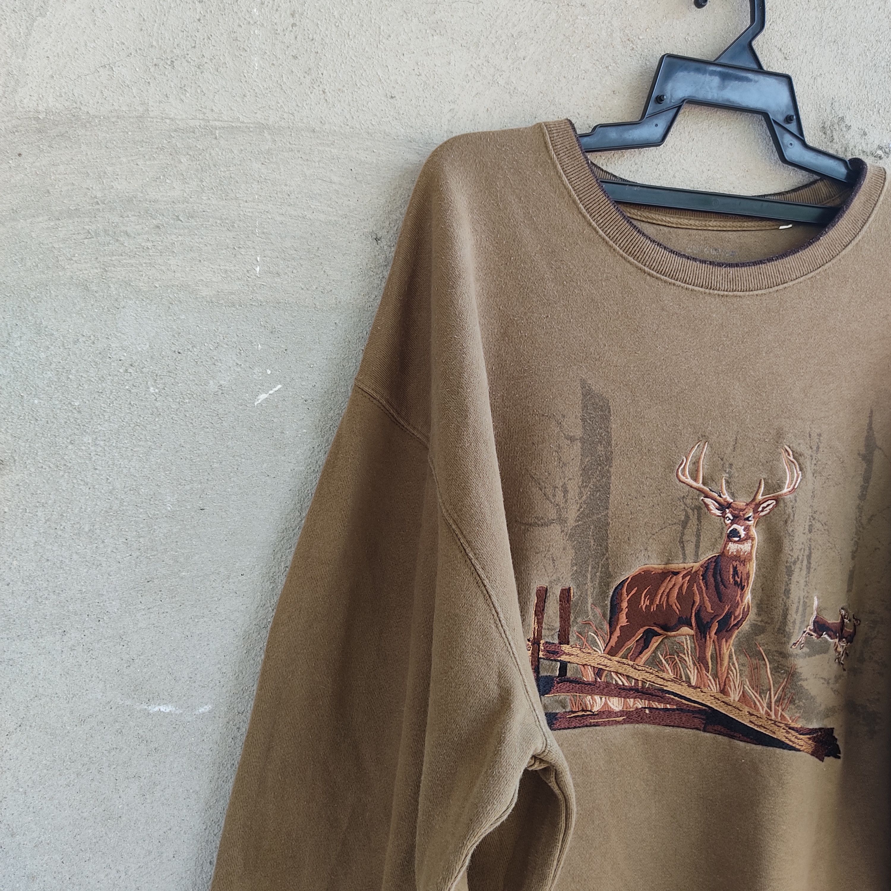 Habitat × Vintage Habitat Deer Scene In Jungle Embroidery Sweatshirt Size US XXL / EU 58 / 5 - 6 Thumbnail