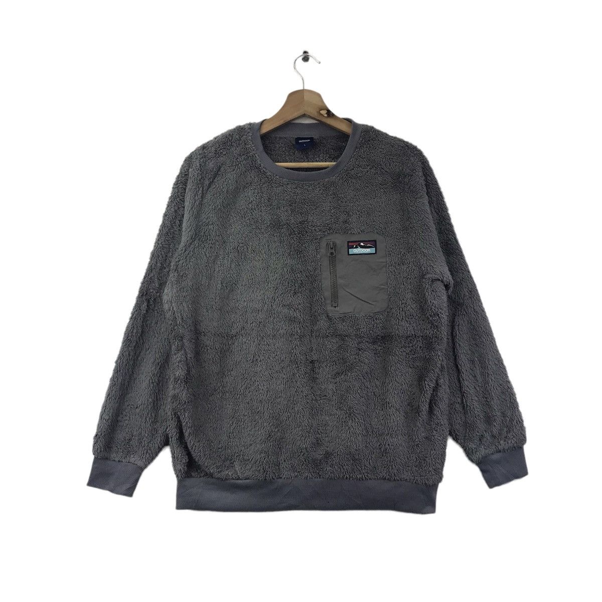 Vintage Vintage 90s OUTDOOR PRODUCT Sherpa SnapT Pocket Sweatshirt Size US L / EU 52-54 / 3 - 1 Thumbnail