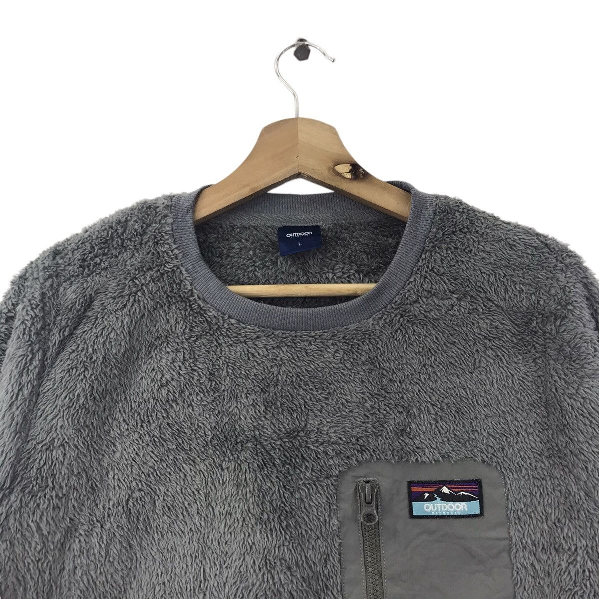 Vintage Vintage 90s OUTDOOR PRODUCT Sherpa SnapT Pocket Sweatshirt Size US L / EU 52-54 / 3 - 2 Thumbnail