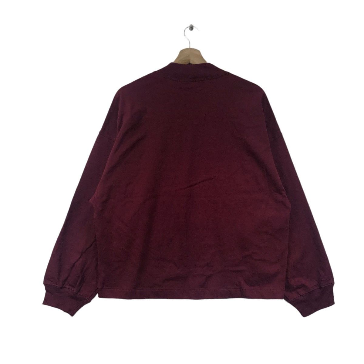Uniqlo UNIQLO X CHRISTOPHE LEMAIRE Oversize Maroon Plain Sweatshirt Size US L / EU 52-54 / 3 - 6 Thumbnail