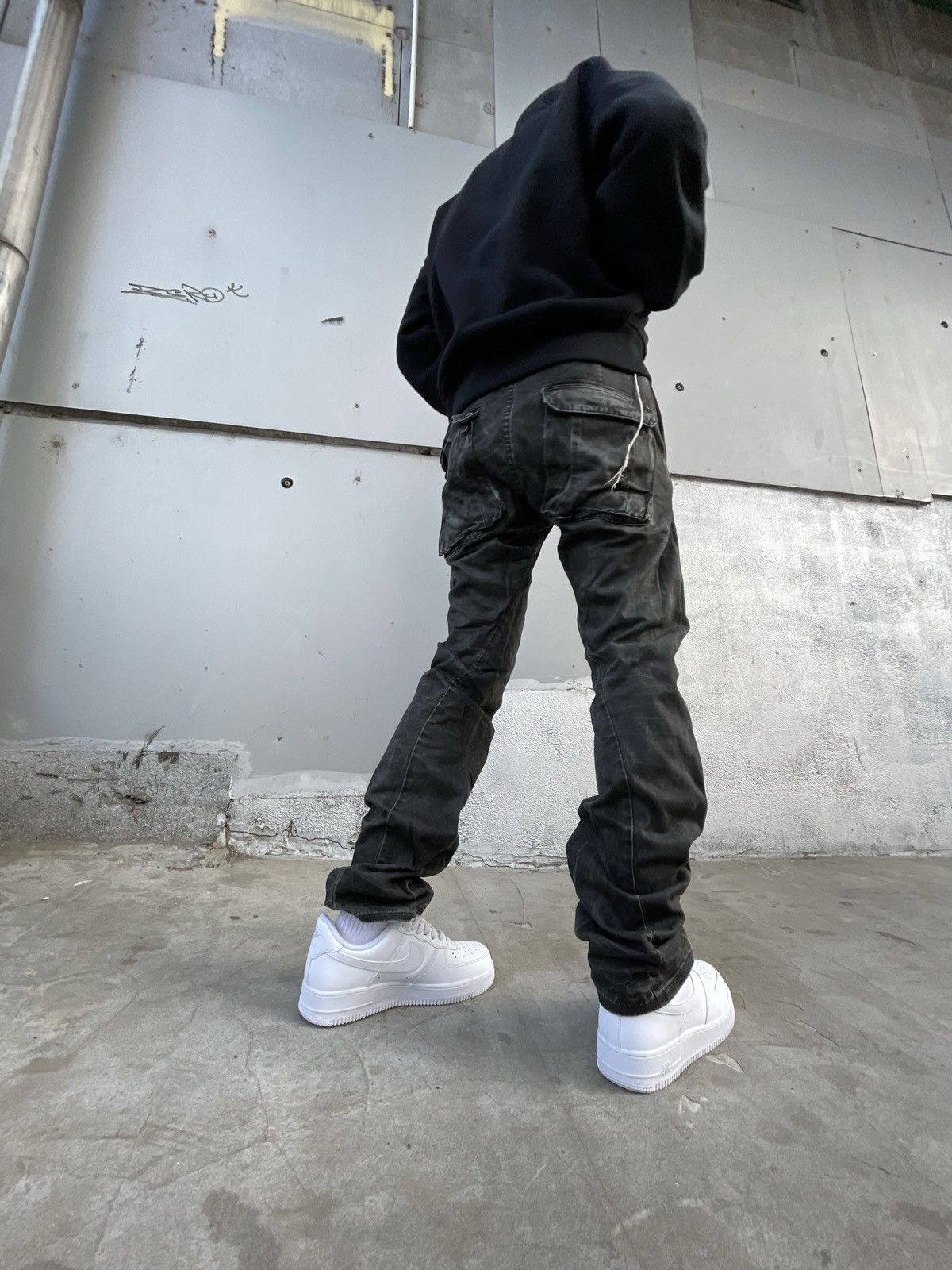 image of Vintage Allsaints Pants Washed Rap Slim Fit in Black, Men's (Size 29)