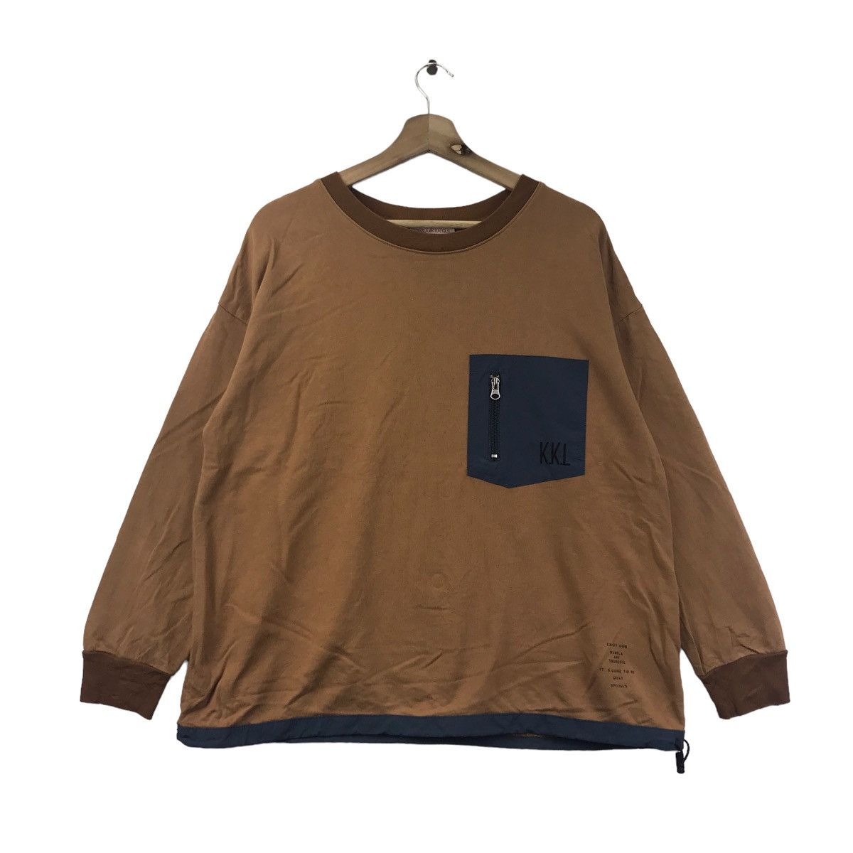 Vintage KAKELA and TRANQUIL Japanese Brand Brown Pocketed Sweatshirt Size US L / EU 52-54 / 3 - 1 Thumbnail