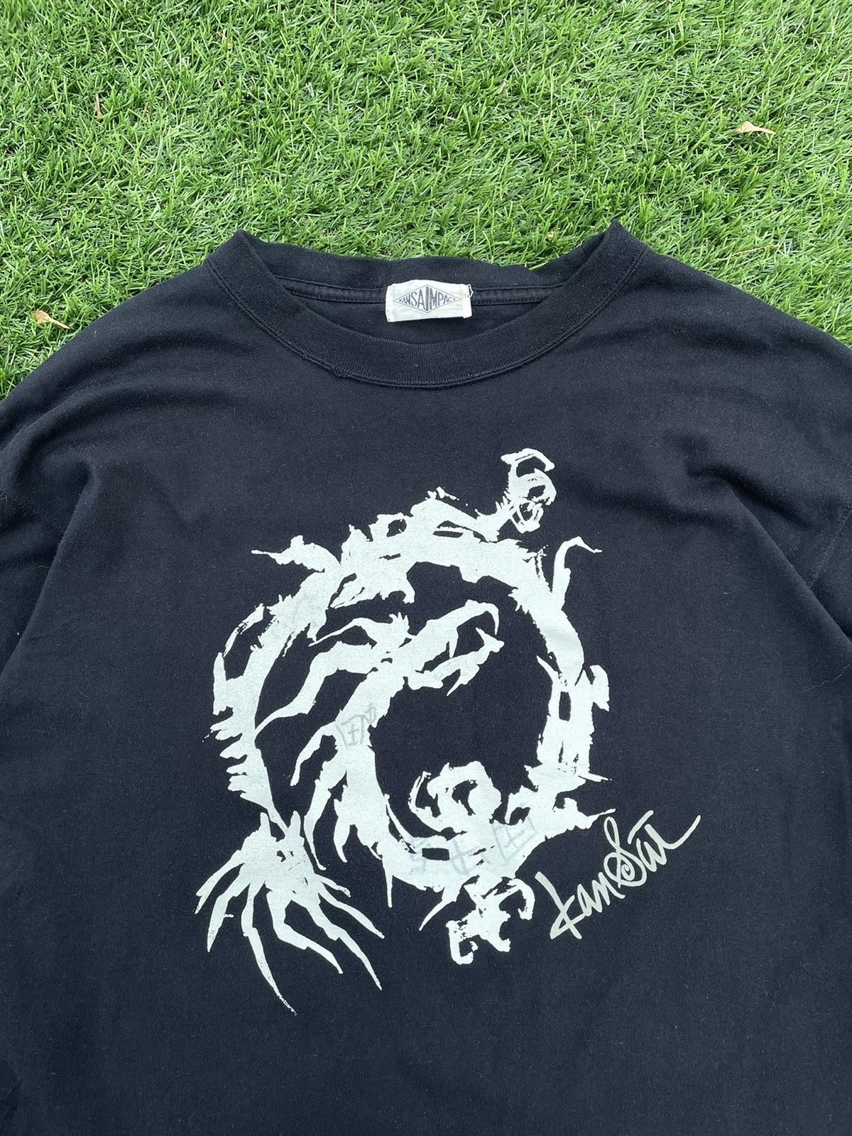 Kansai Yamamoto × Vintage VINTAGE KANSAI IMPACT SPELL OUT BLACK SHIRT Size US XL / EU 56 / 4 - 3 Thumbnail