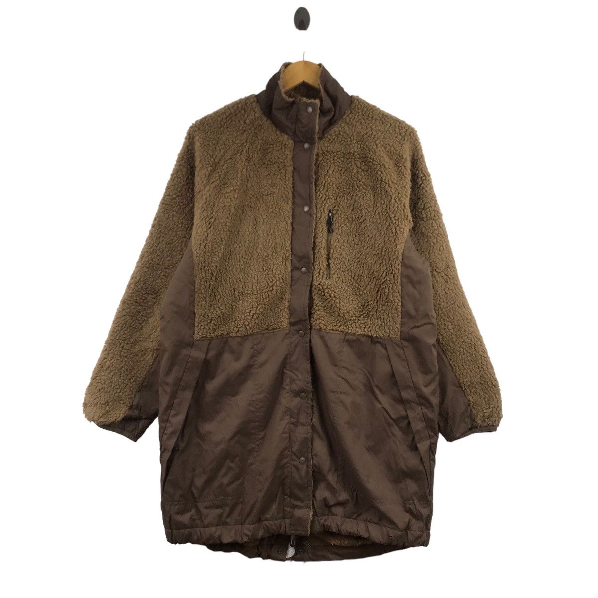 Vintage FIELD CROP Half Sherpa Oversize Brown Sweatshirt Size US L / EU 52-54 / 3 - 1 Thumbnail