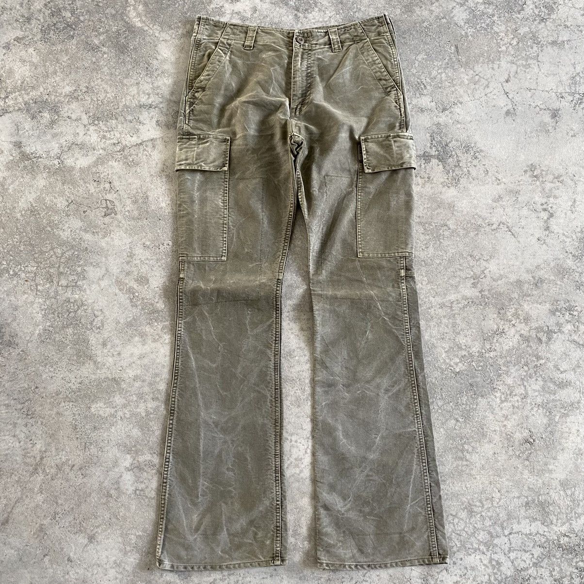 JACKROSE Jackrose Japan Faded Green Flared Cargo Pants Size US 31 - 2 Thumbnail