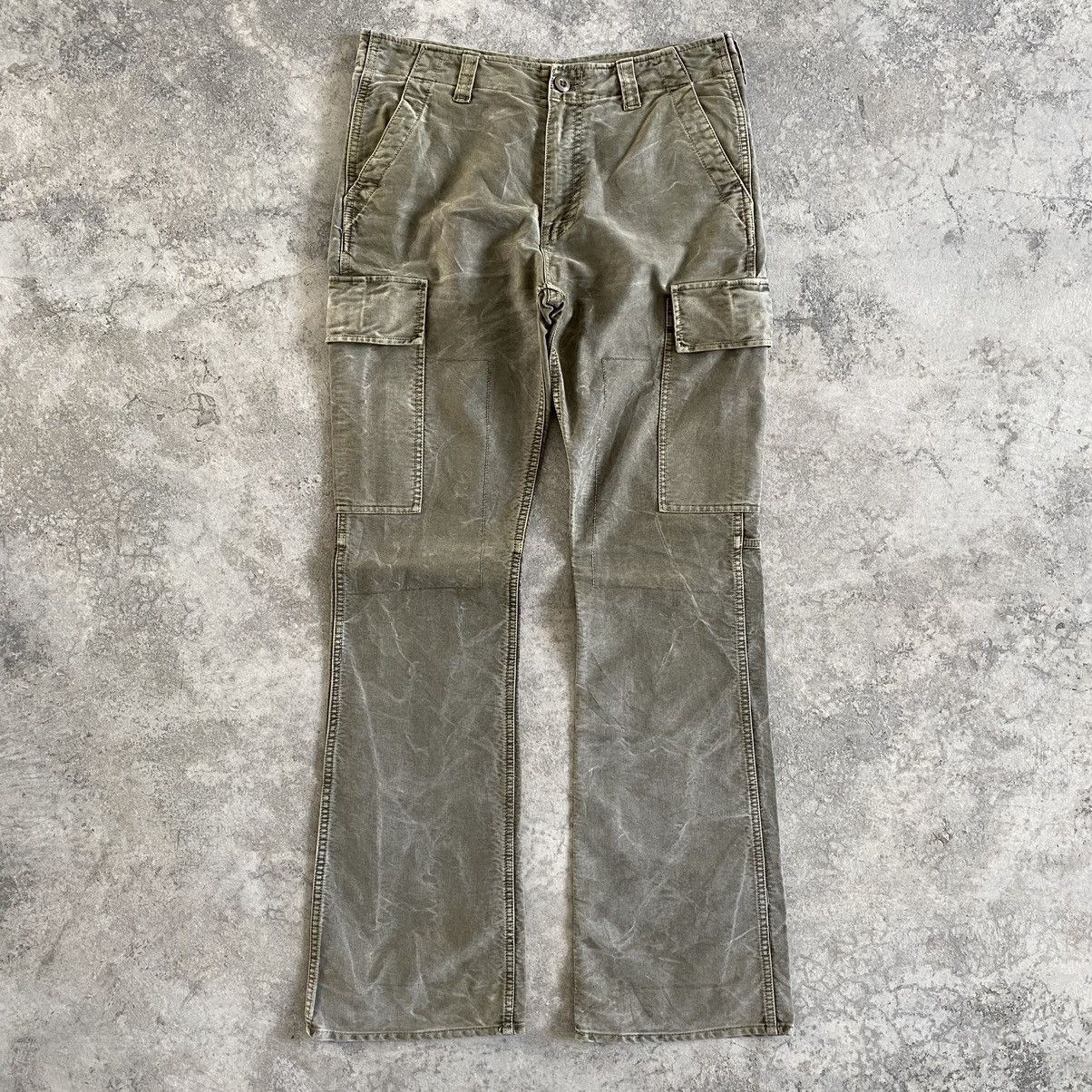 JACKROSE Jackrose Japan Faded Green Flared Cargo Pants Size US 31 - 1 Thumbnail
