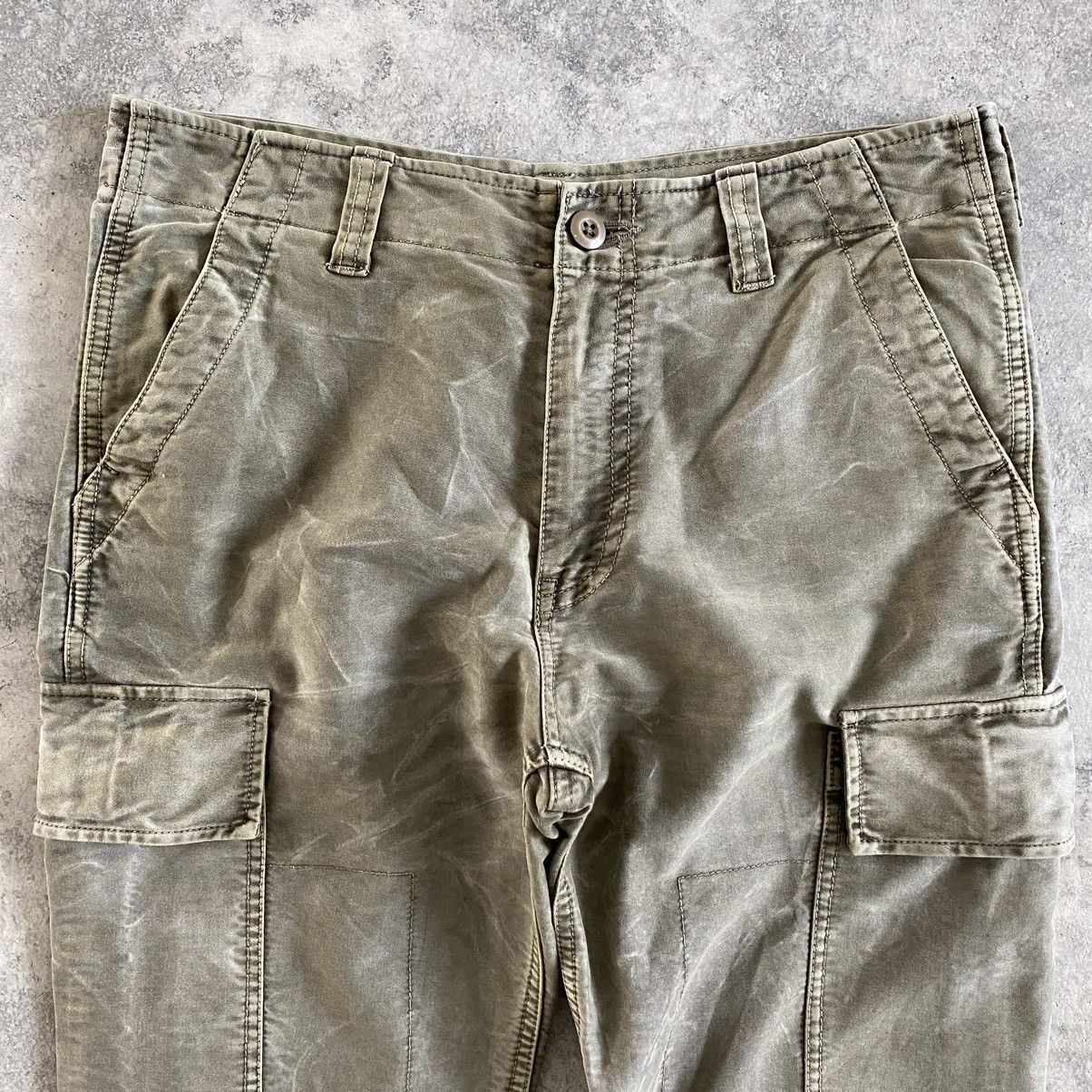 JACKROSE Jackrose Japan Faded Green Flared Cargo Pants Size US 31 - 8 Thumbnail