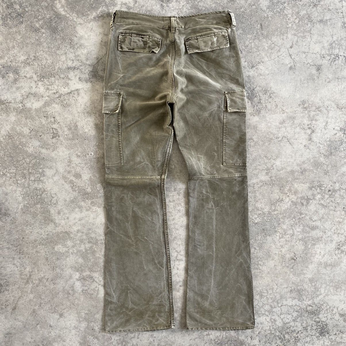 JACKROSE Jackrose Japan Faded Green Flared Cargo Pants Size US 31 - 11 Thumbnail