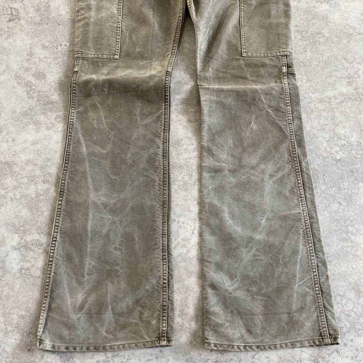 JACKROSE Jackrose Japan Faded Green Flared Cargo Pants Size US 31 - 7 Thumbnail