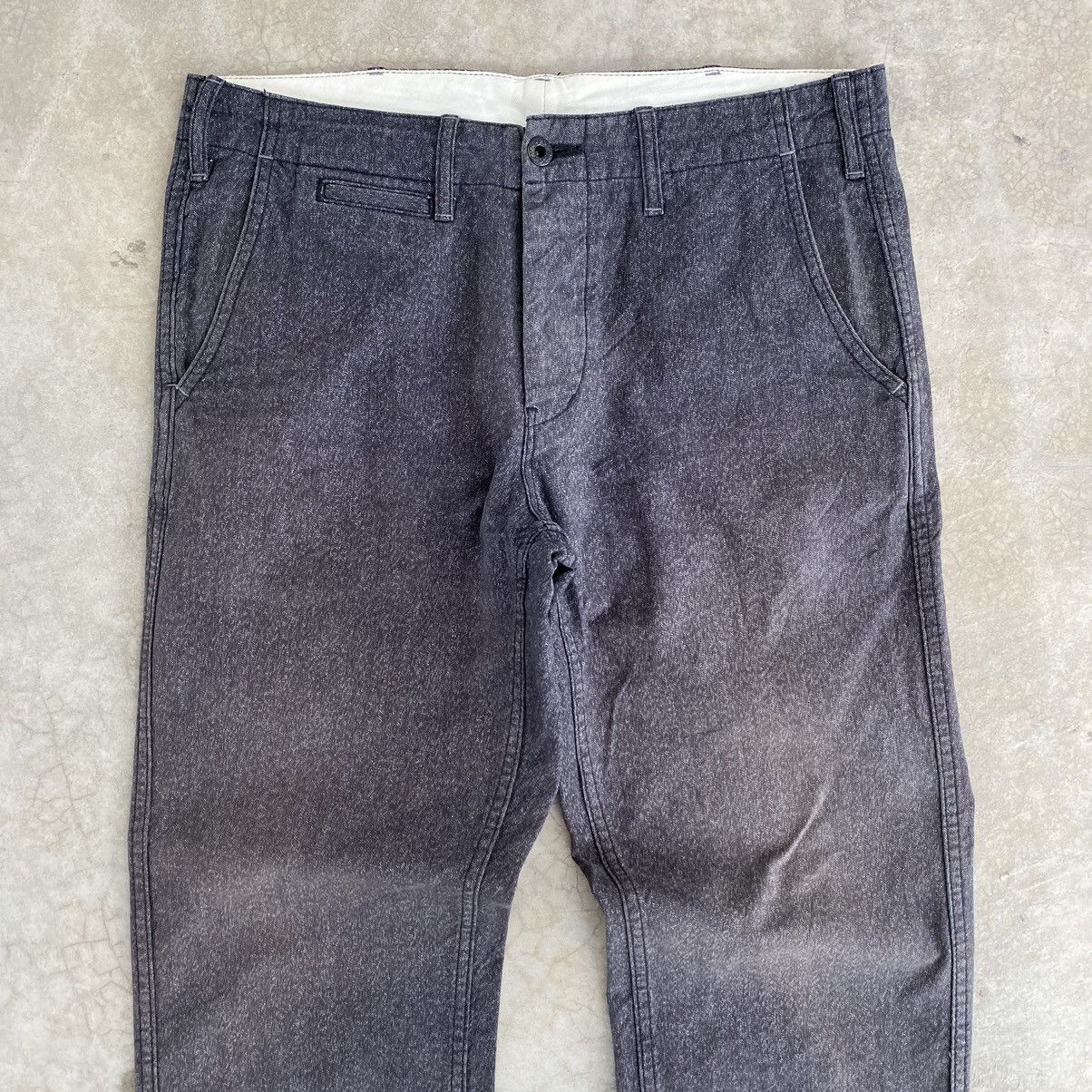 image of Burgus Plus Made In Japan Salt And Pepper Faded Denim Jeans in Salt/Pepper, Men's (Size 32)