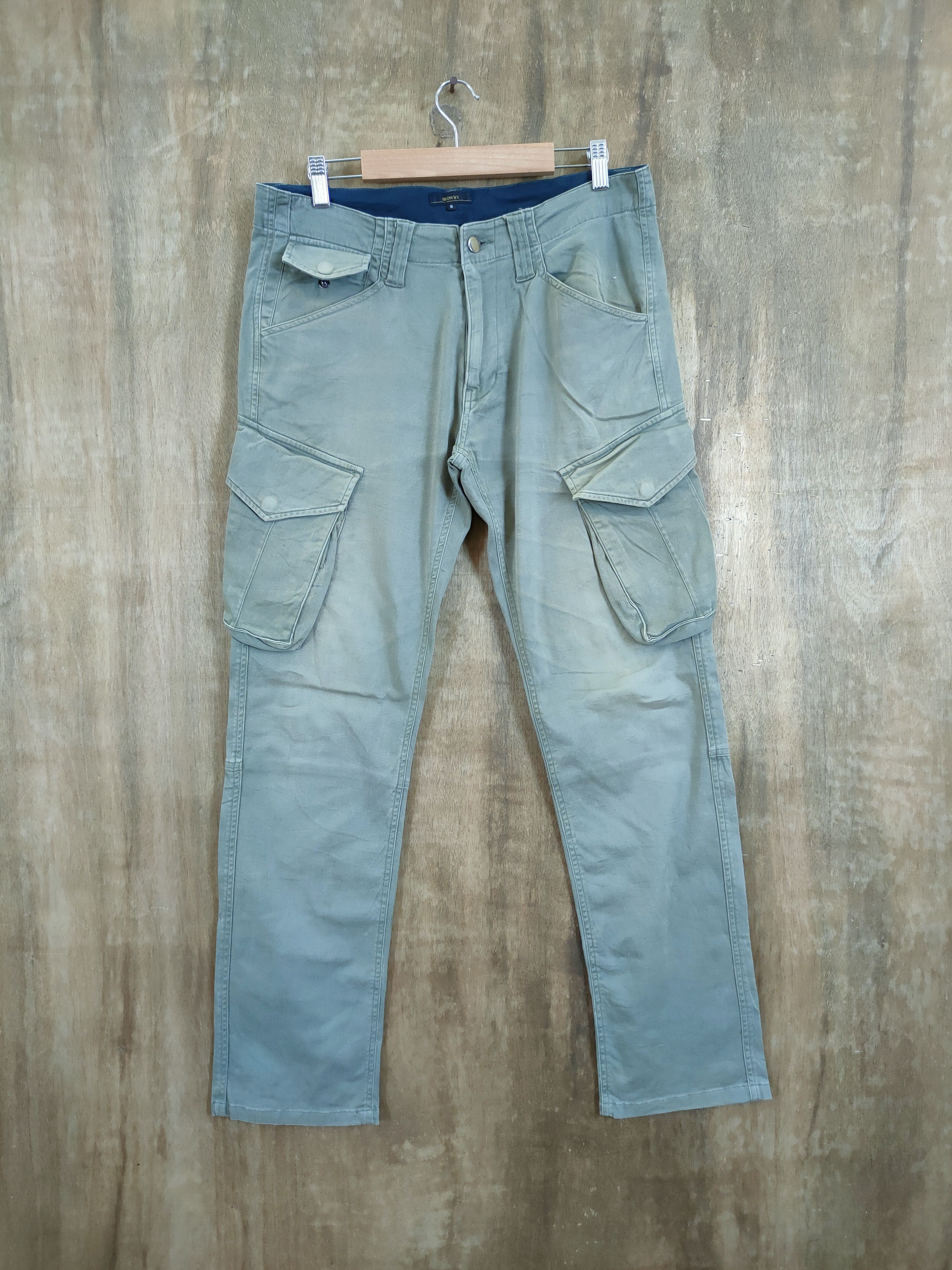 Image of Vintage Browny Japan Multi Pocket Tactical Cargo Pants 46-724 in Green, Men's (Size 31)