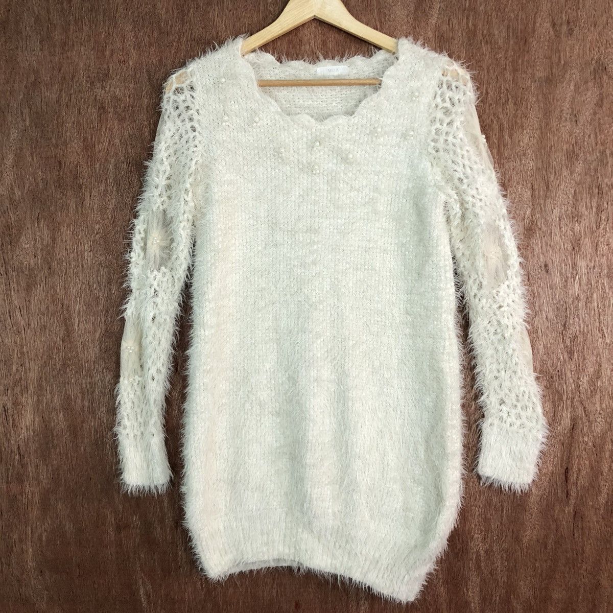 Homespun Knitwear MIIA White Mohair Distressed Style Knitwear Size US S / EU 44-46 / 1 - 3 Thumbnail