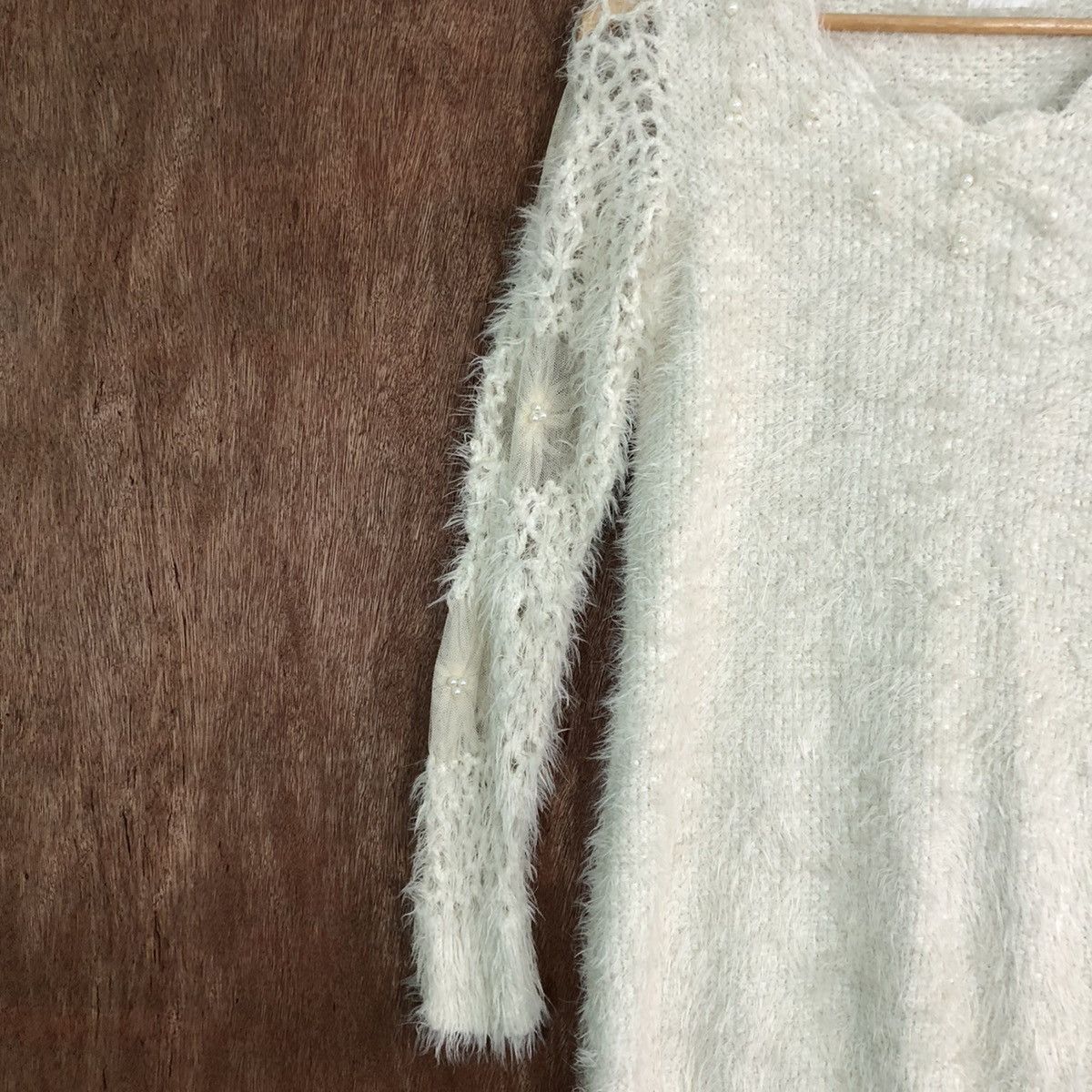 Homespun Knitwear MIIA White Mohair Distressed Style Knitwear Size US S / EU 44-46 / 1 - 7 Thumbnail