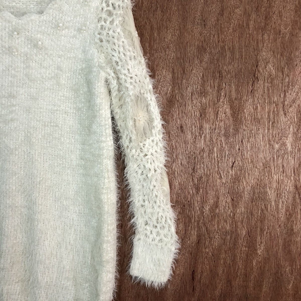 Homespun Knitwear MIIA White Mohair Distressed Style Knitwear Size US S / EU 44-46 / 1 - 5 Thumbnail