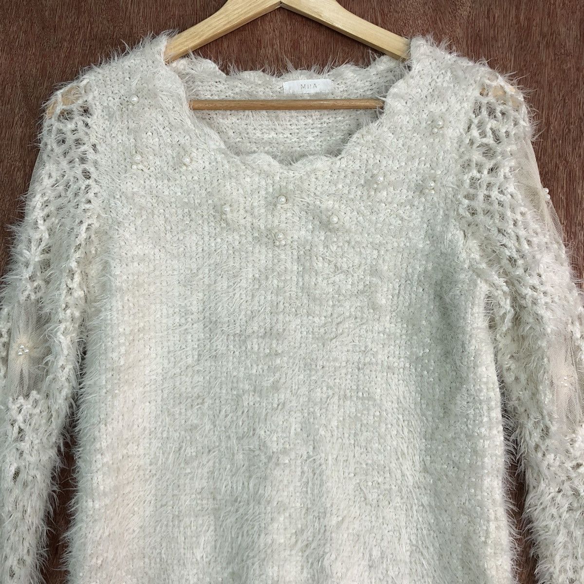 Homespun Knitwear MIIA White Mohair Distressed Style Knitwear Size US S / EU 44-46 / 1 - 8 Thumbnail