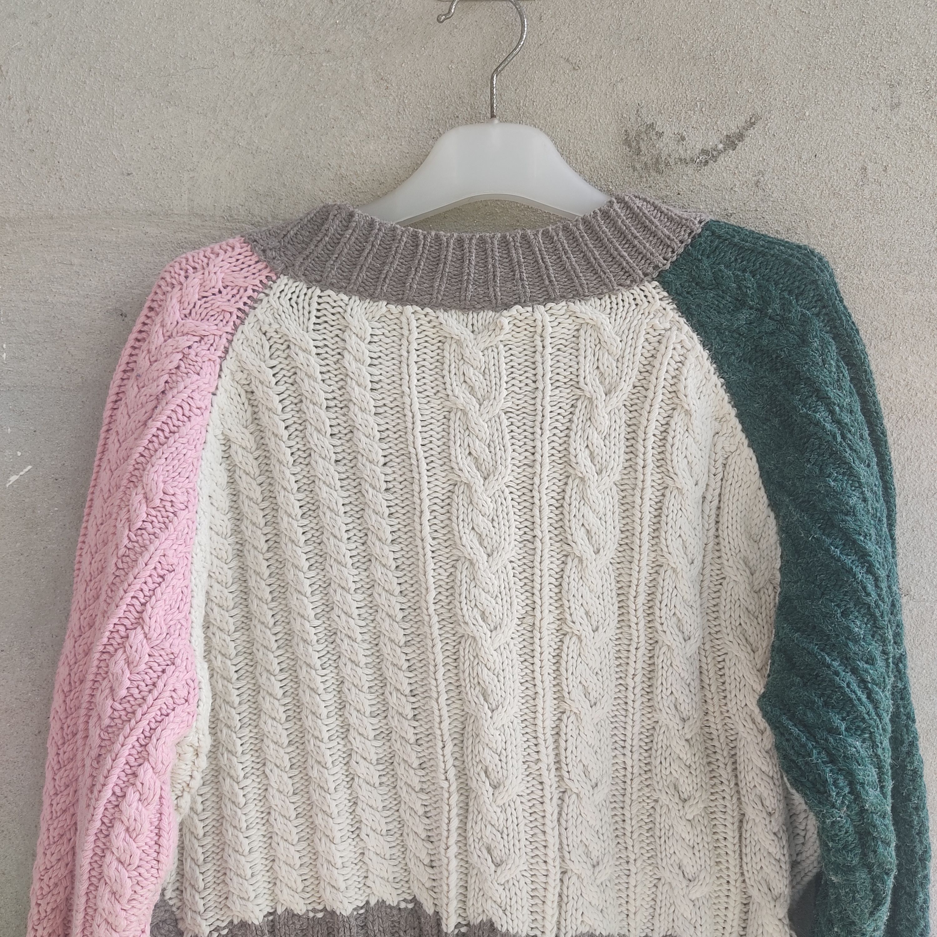 Aran Isles Knitwear Multicolour Patchwork Aran Cardigan Knitwear Size L / US 10 / IT 46 - 10 Thumbnail