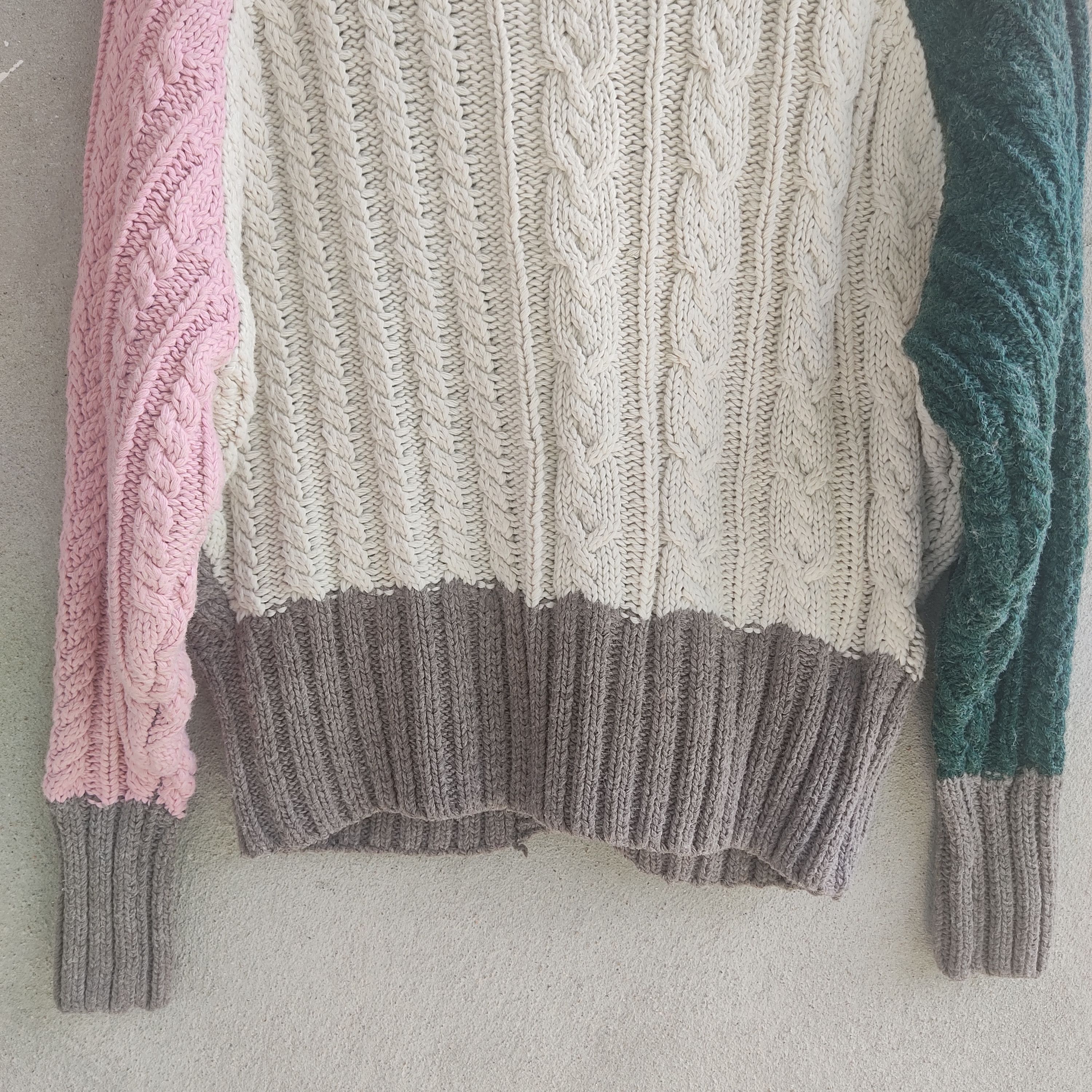 Aran Isles Knitwear Multicolour Patchwork Aran Cardigan Knitwear Size L / US 10 / IT 46 - 11 Thumbnail