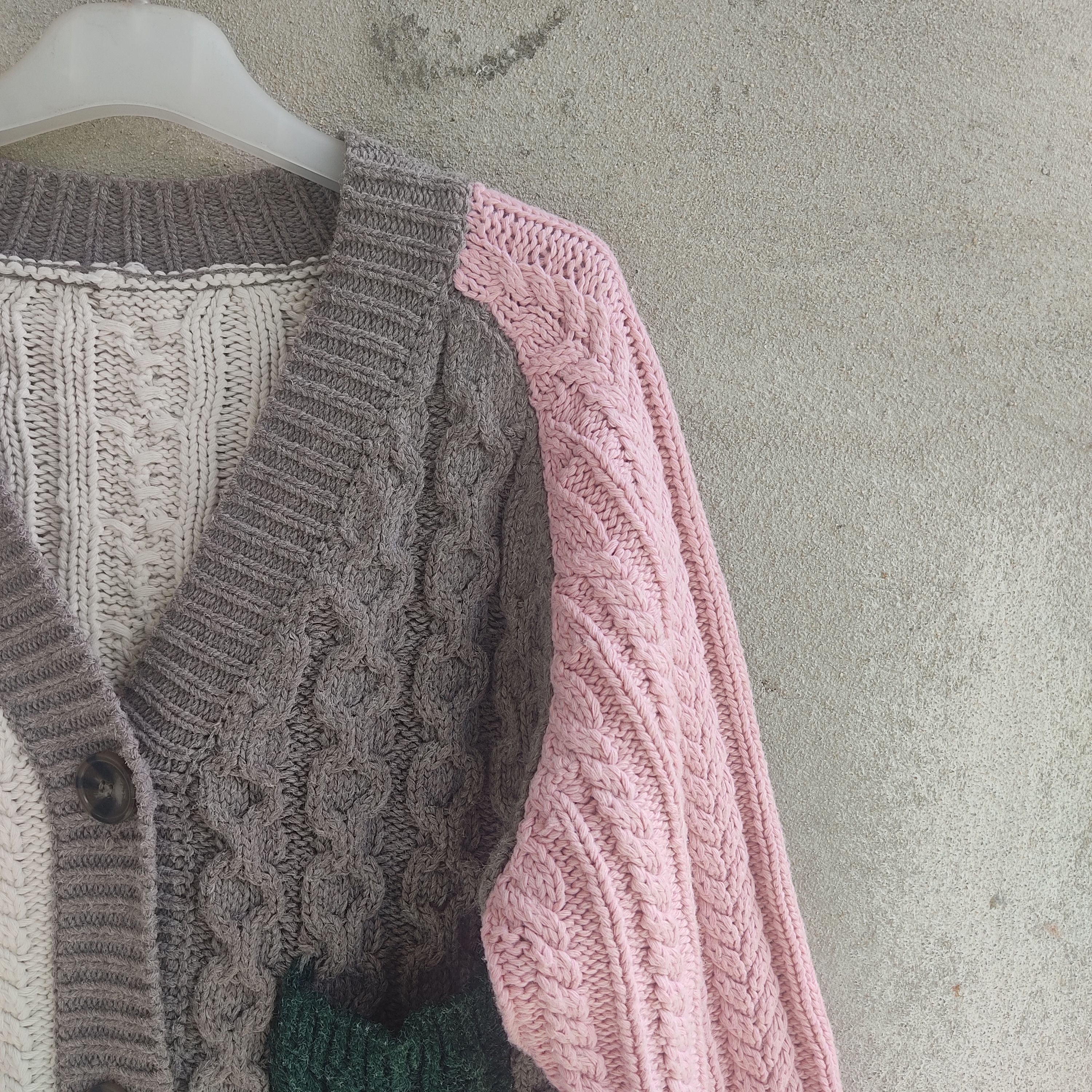 Aran Isles Knitwear Multicolour Patchwork Aran Cardigan Knitwear Size L / US 10 / IT 46 - 5 Thumbnail