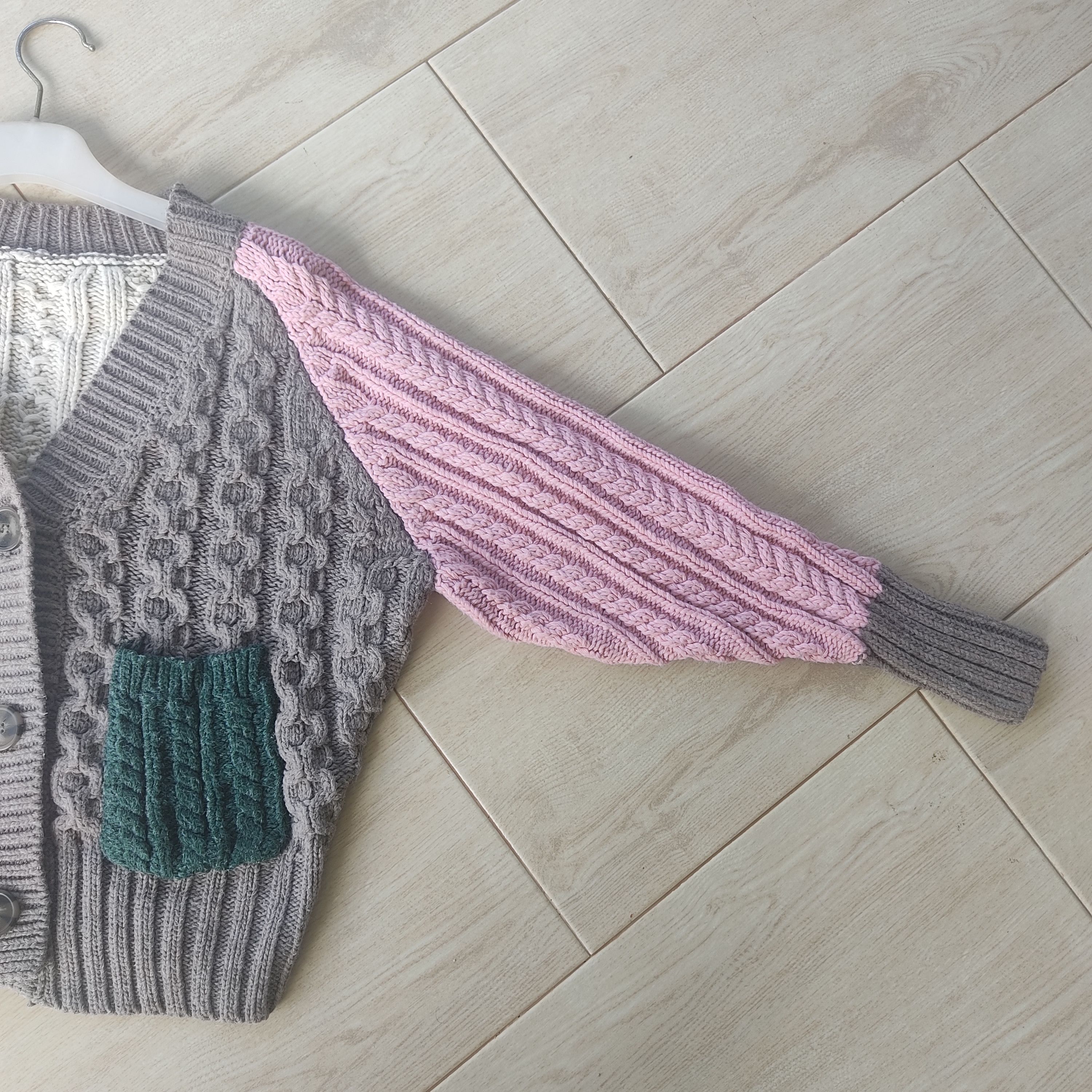Aran Isles Knitwear Multicolour Patchwork Aran Cardigan Knitwear Size L / US 10 / IT 46 - 14 Thumbnail