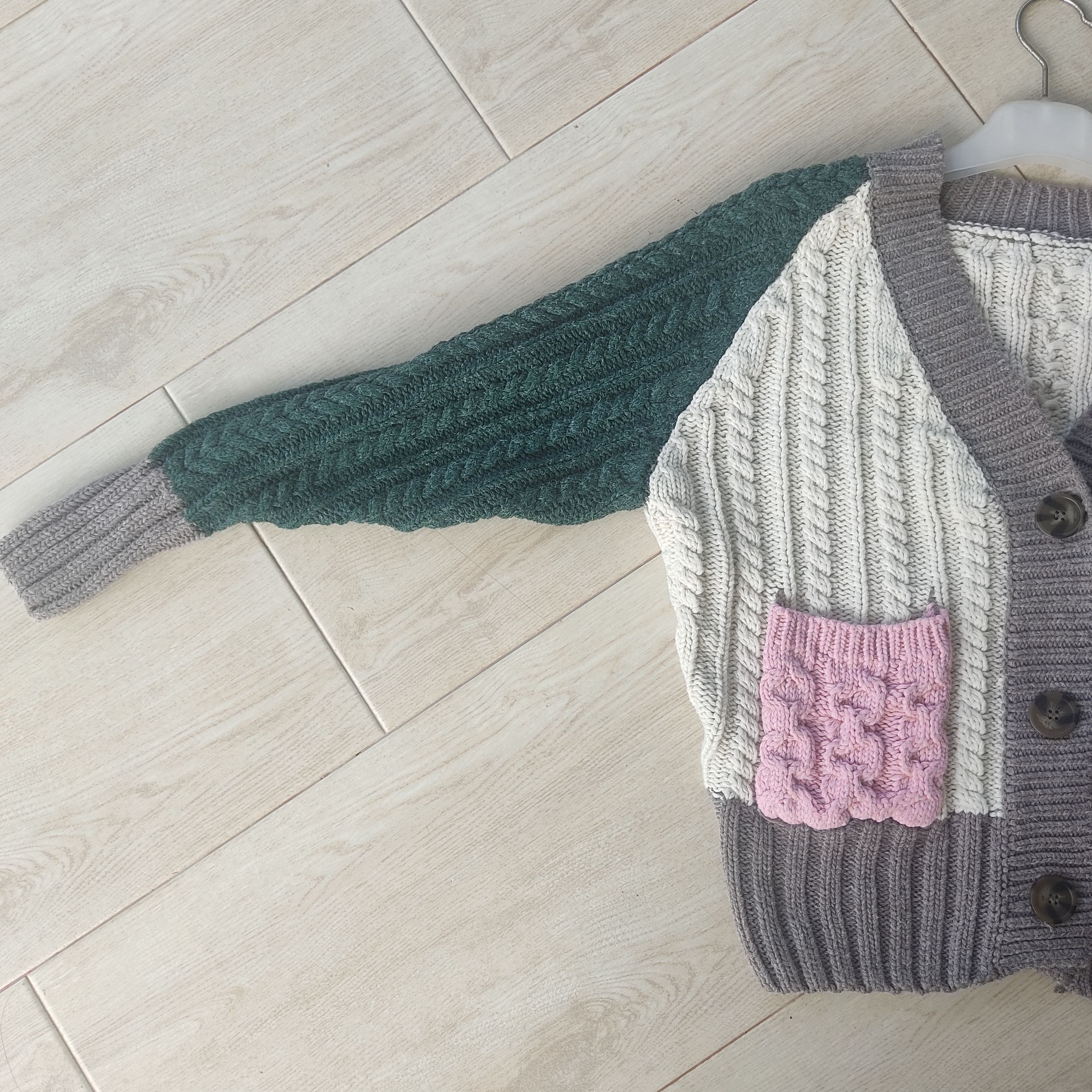 Aran Isles Knitwear Multicolour Patchwork Aran Cardigan Knitwear Size L / US 10 / IT 46 - 13 Thumbnail