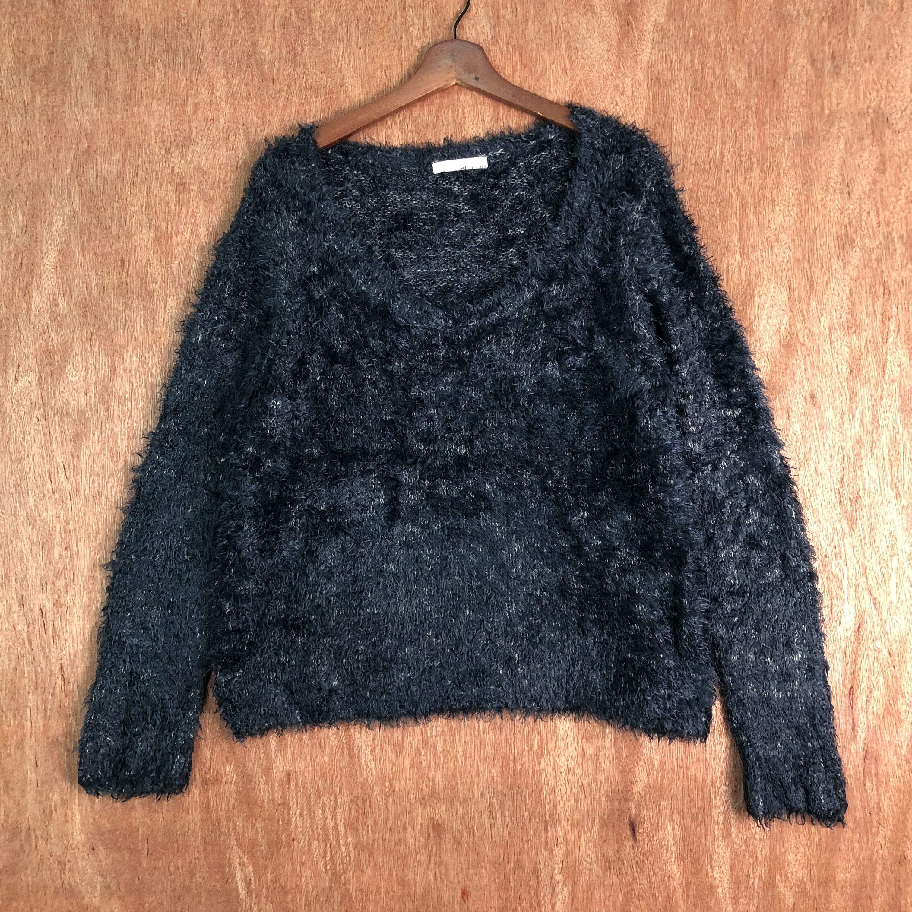 Japanese Brand Chocol Raffine Dark Blue Mohair Knitwear Size US L / EU 52-54 / 3 - 1 Thumbnail