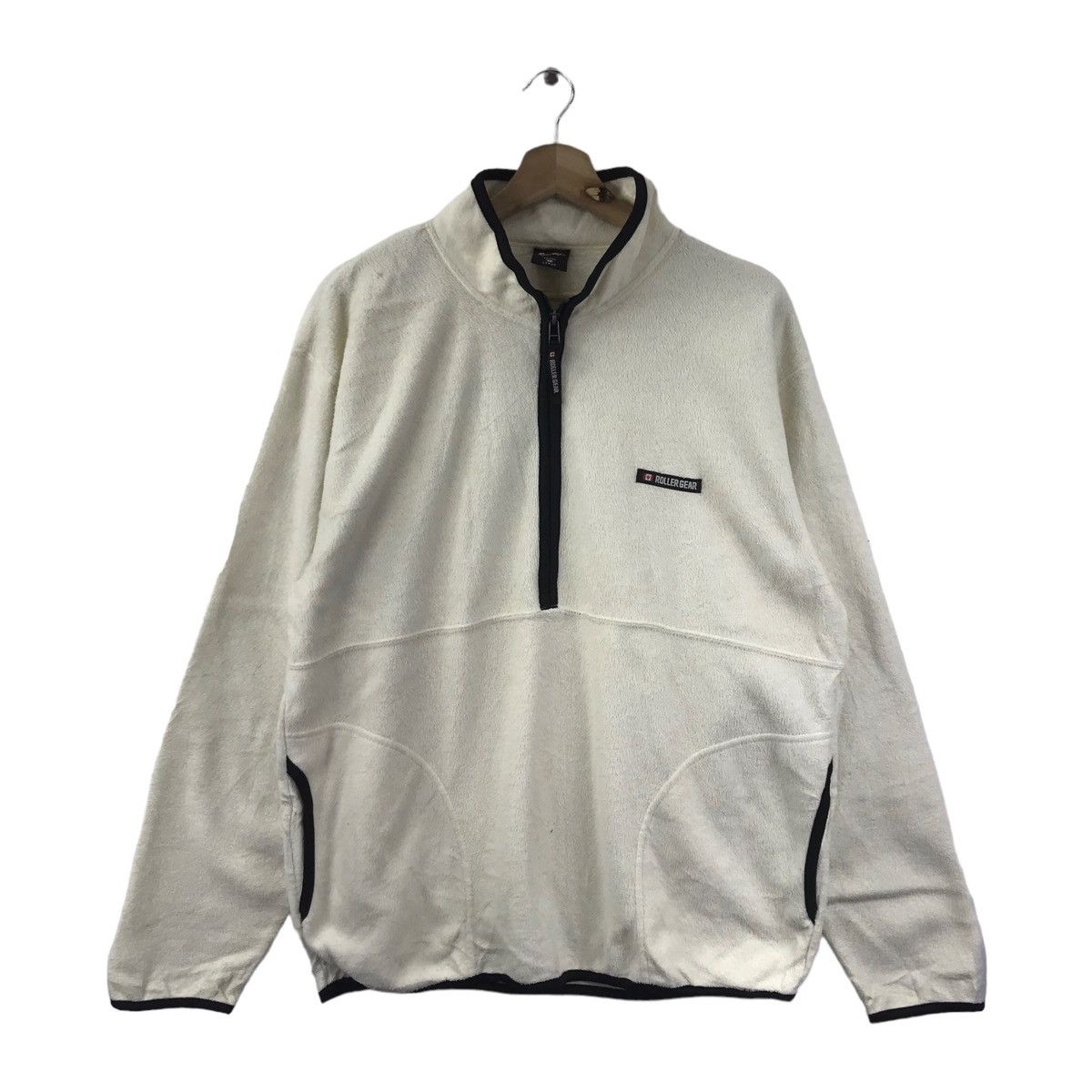 Vintage ROLLER GEAR Canada Brand White Sherpa Half Zipper Sweater Size US L / EU 52-54 / 3 - 1 Thumbnail