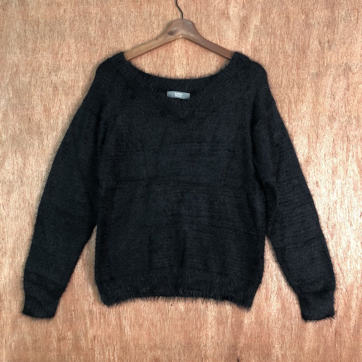Marble Waltz Black Mohair Shag Shaggy Knitwear