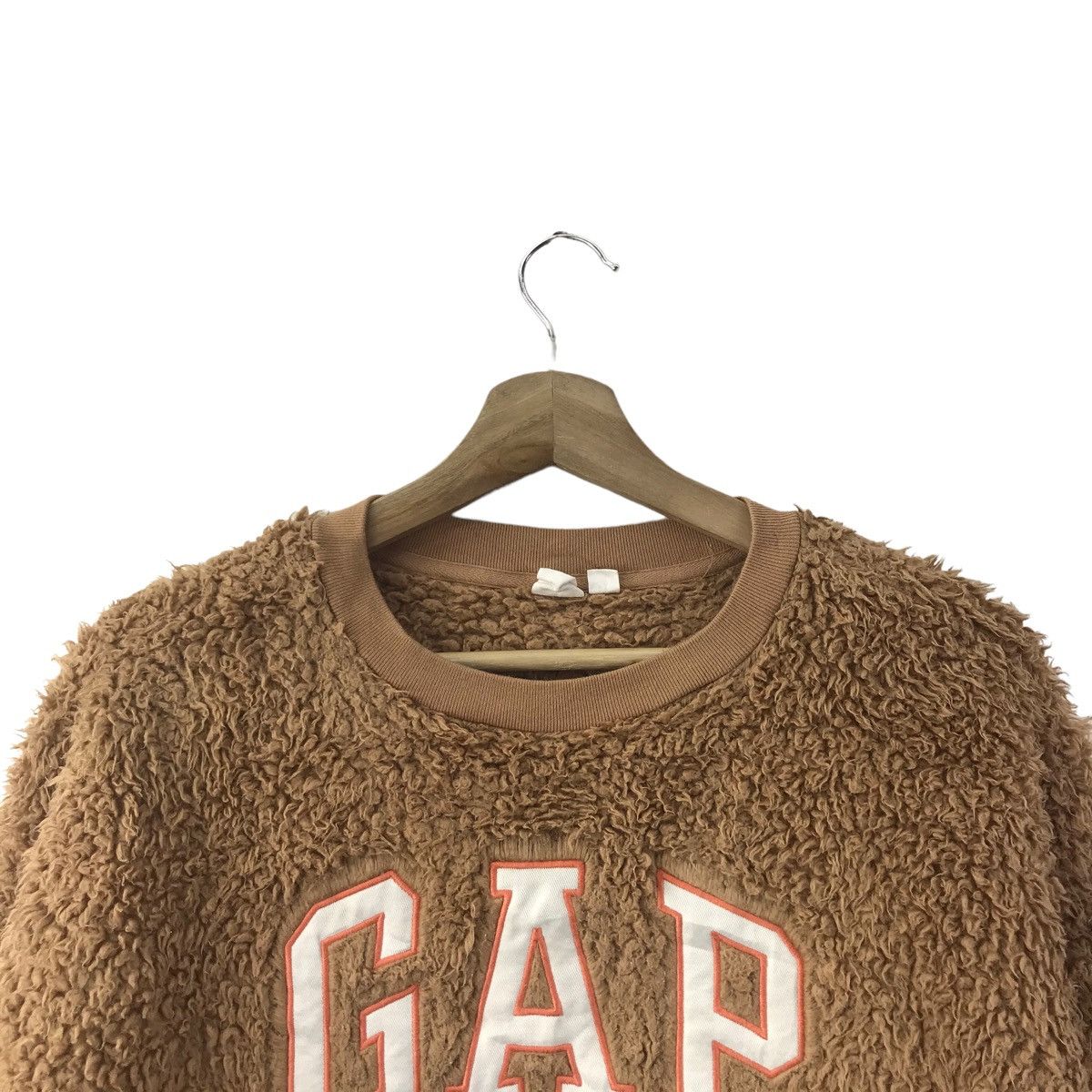 Gap GAP Big Embroidered Logo Brown Deep Sherpa Sweatshirt Size US S / EU 44-46 / 1 - 2 Thumbnail