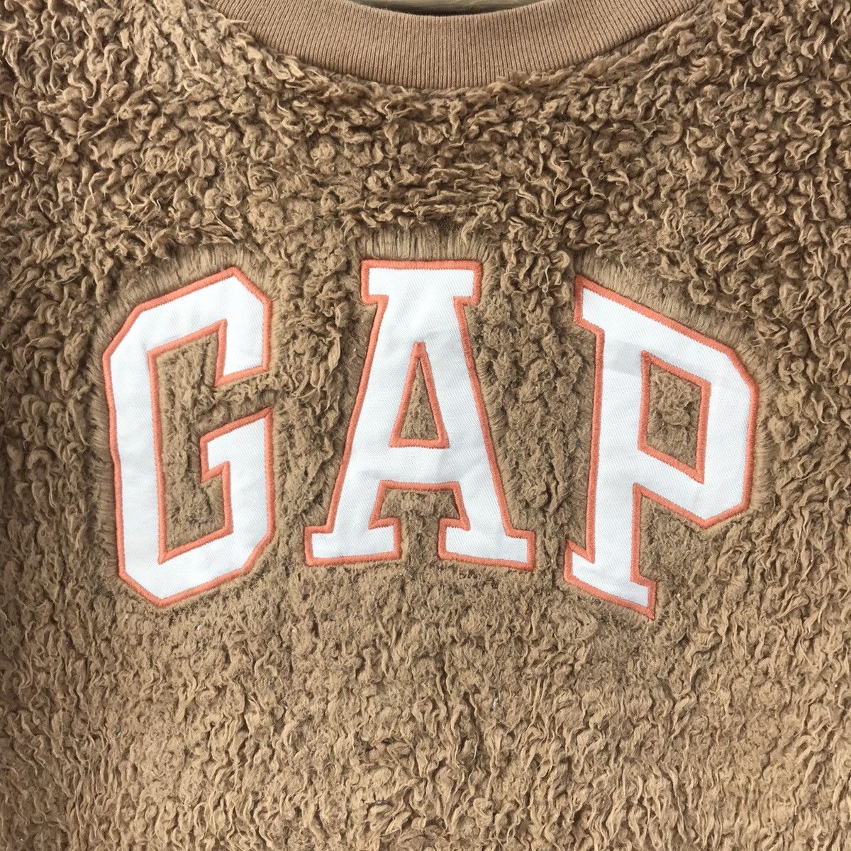 Gap GAP Big Embroidered Logo Brown Deep Sherpa Sweatshirt Size US S / EU 44-46 / 1 - 3 Thumbnail