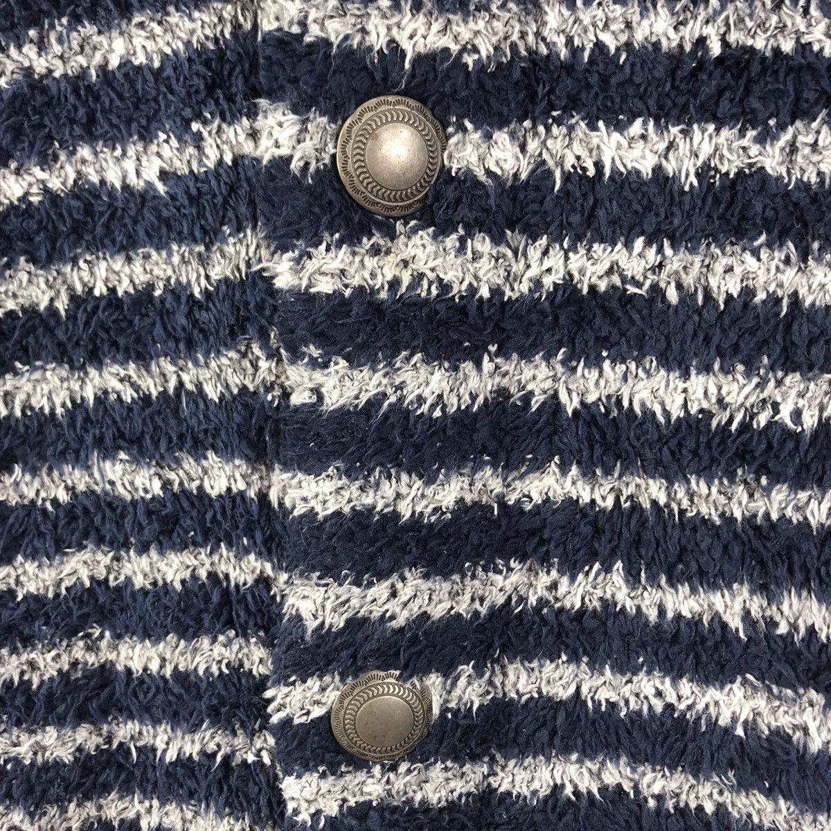 Tete Homme BLACK On TETE HOMME Issey Miyake FleeceSherpa Tripes Sweater Size US S / EU 44-46 / 1 - 3 Thumbnail