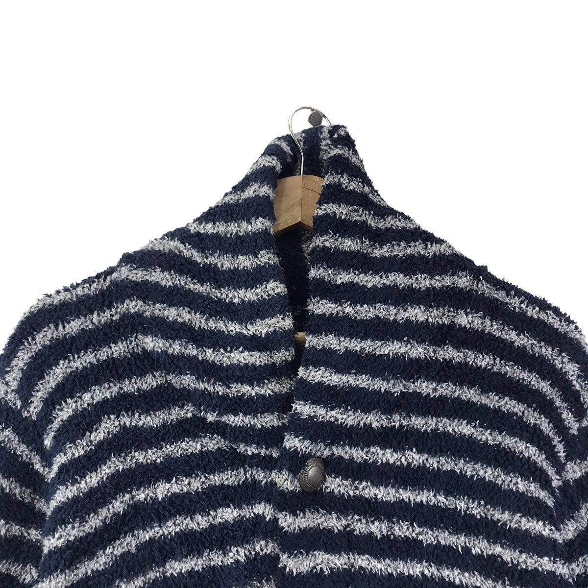 Tete Homme BLACK On TETE HOMME Issey Miyake FleeceSherpa Tripes Sweater Size US S / EU 44-46 / 1 - 2 Thumbnail