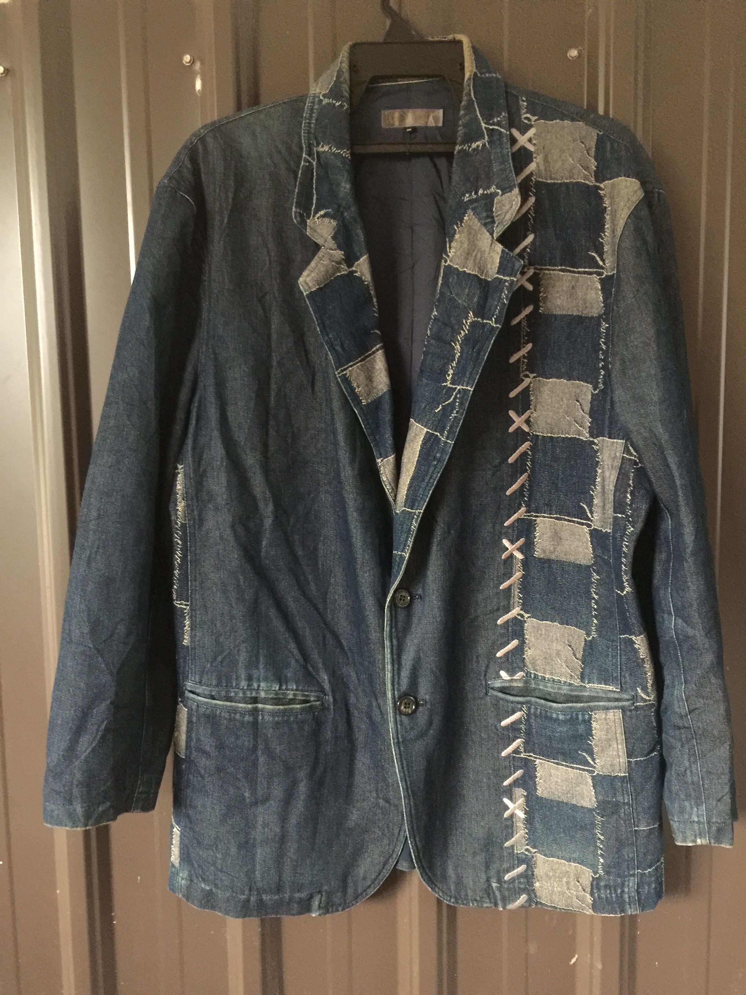 image of Prio Alegre Nice Design Blazer Jacket Size 48 in Indigo Blue, Men's