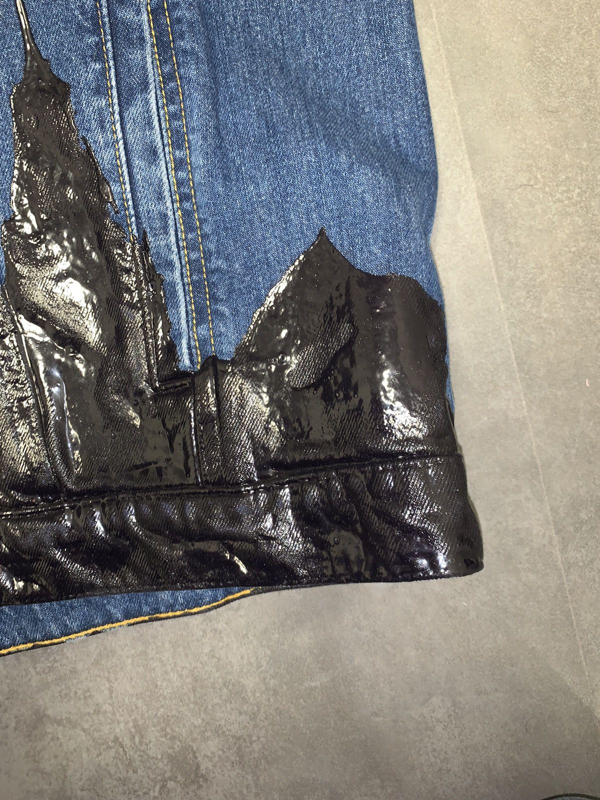 Misbhv !DS! AW18 MISBHV Wet Print Indigo Denim Jacket Size US L / EU 52-54 / 3 - 10 Thumbnail