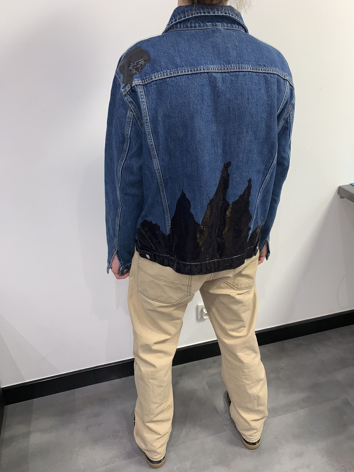 Misbhv !DS! AW18 MISBHV Wet Print Indigo Denim Jacket Size US L / EU 52-54 / 3 - 3 Thumbnail