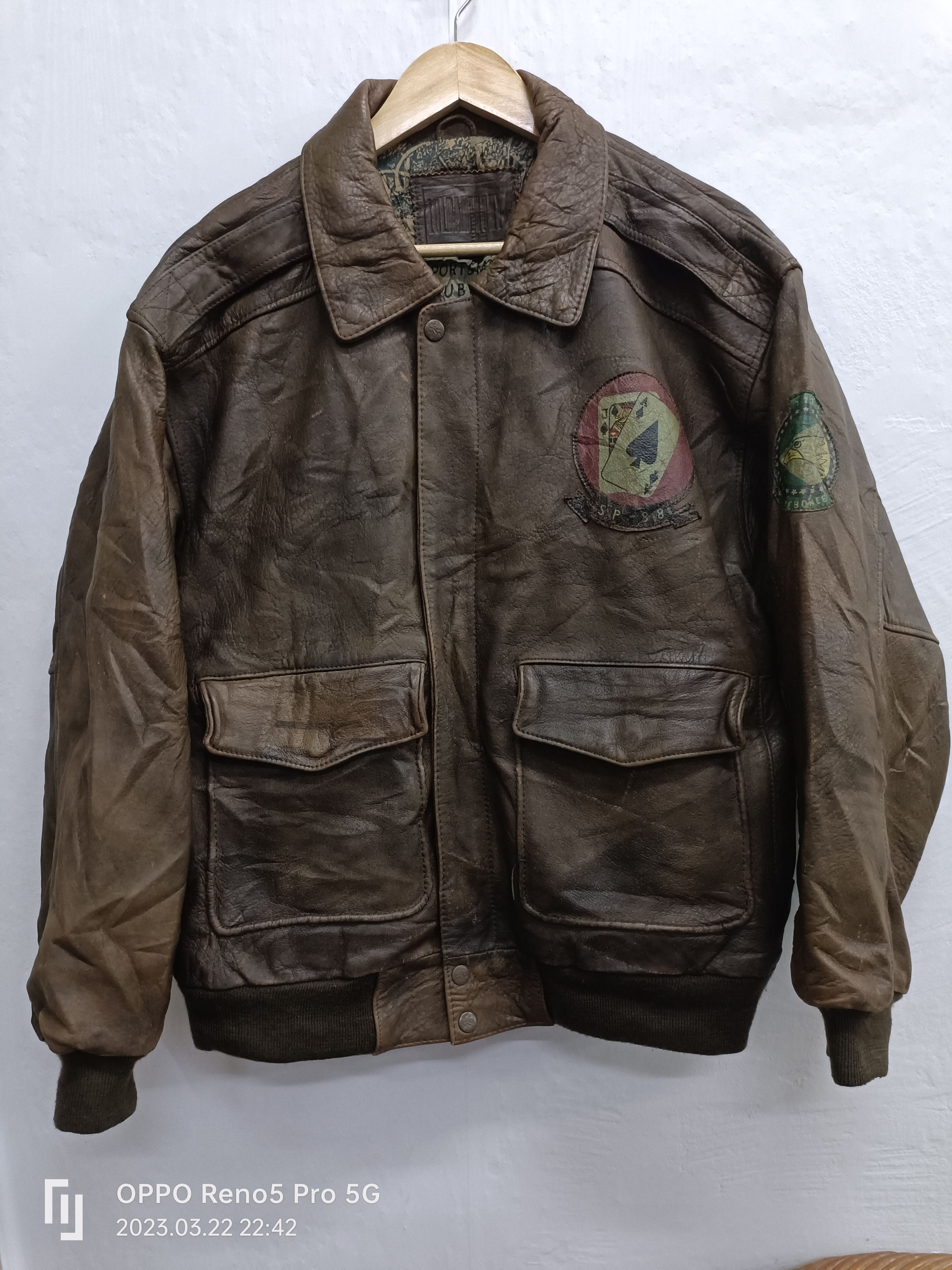 Vintage Vintage Eagle Squadron Pilot Leather Flight Jacket Size US L / EU 52-54 / 3 - 2 Thumbnail
