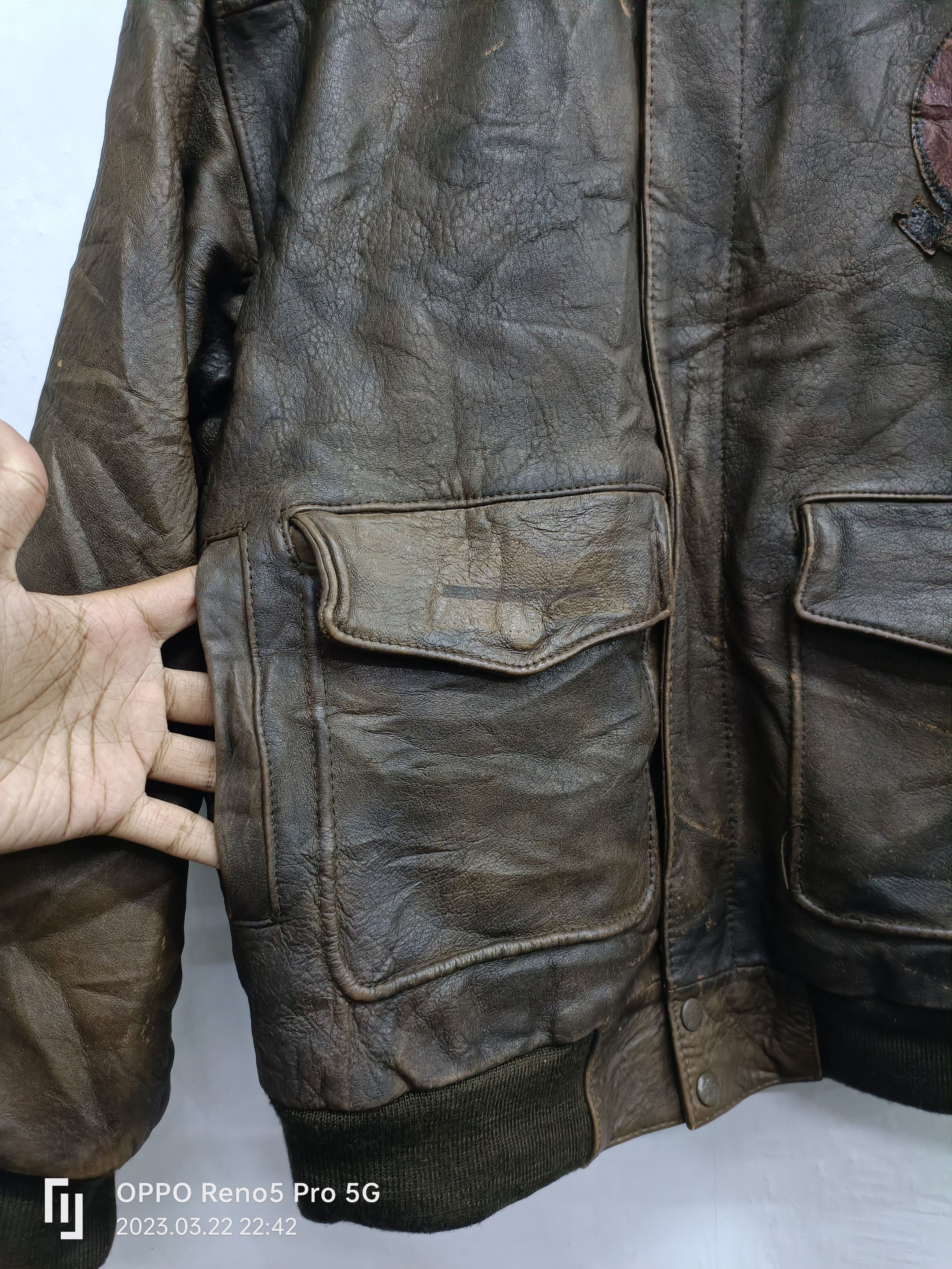 Vintage Vintage Eagle Squadron Pilot Leather Flight Jacket Size US L / EU 52-54 / 3 - 4 Thumbnail