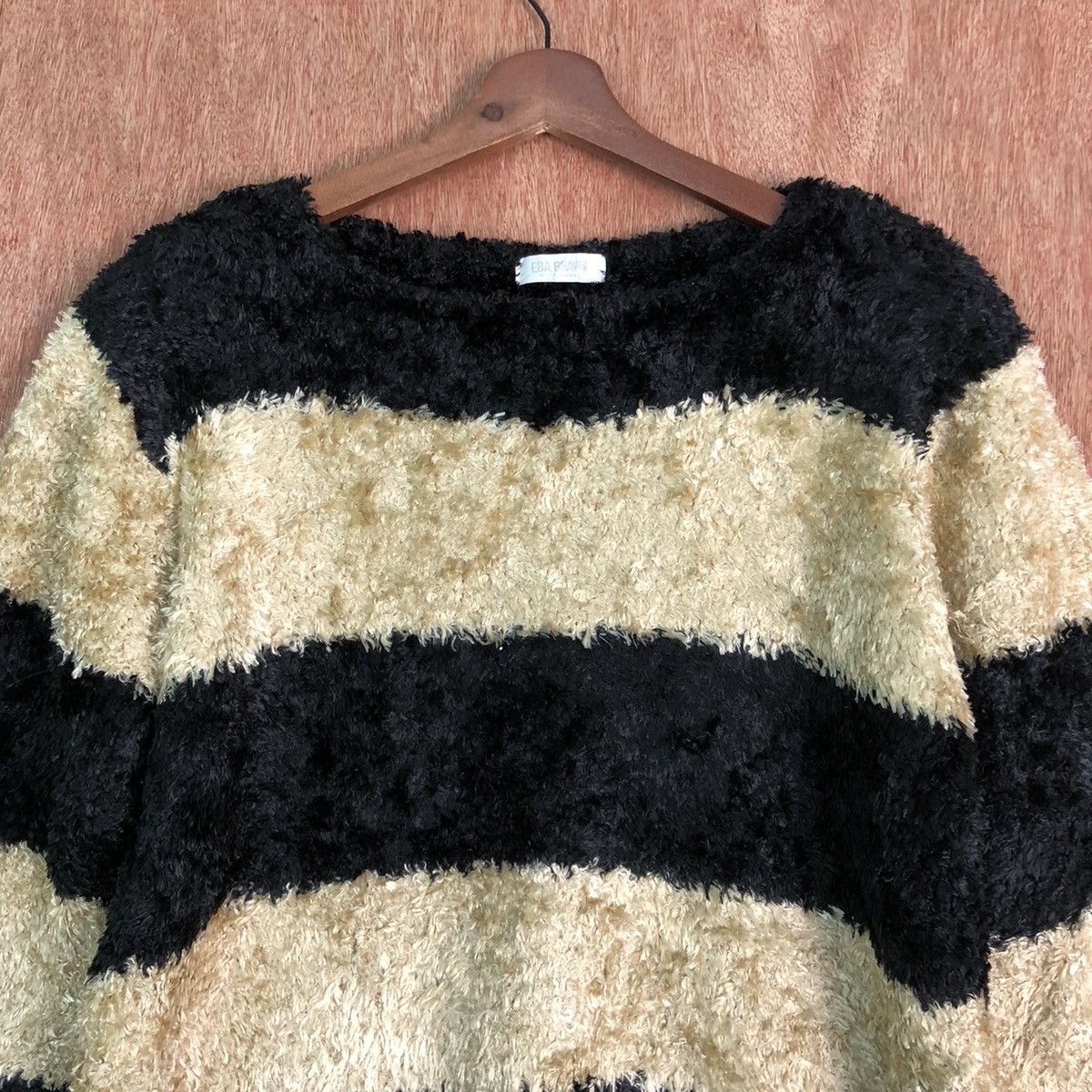 Homespun Knitwear Eba Brawn Stripes Black Brown Mohair Shag Shaggy Knitwear Size US M / EU 48-50 / 2 - 2 Thumbnail
