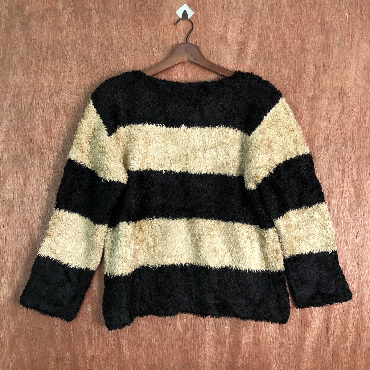 Homespun Knitwear Eba Brawn Stripes Black Brown Mohair Shag Shaggy Knitwear Size US M / EU 48-50 / 2 - 10 Thumbnail