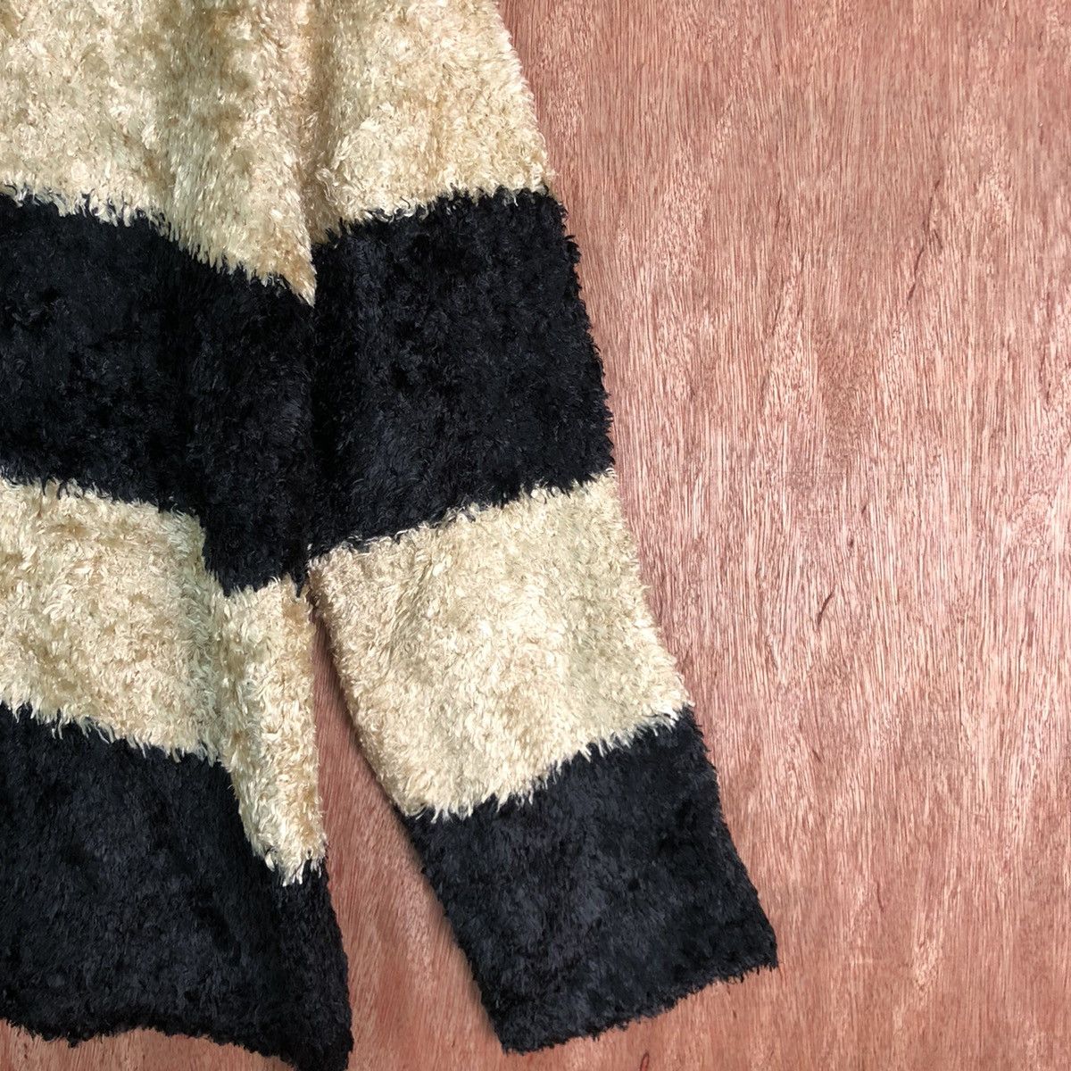 Homespun Knitwear Eba Brawn Stripes Black Brown Mohair Shag Shaggy Knitwear Size US M / EU 48-50 / 2 - 5 Thumbnail