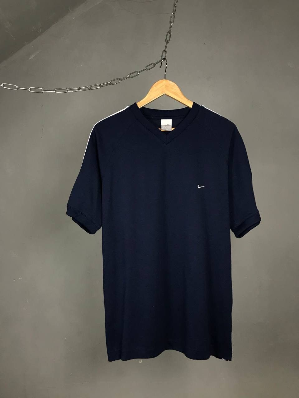 Nike × Vintage Nike swoosh streetwear vintage navy blue tee Size US XL / EU 56 / 4 - 1 Thumbnail