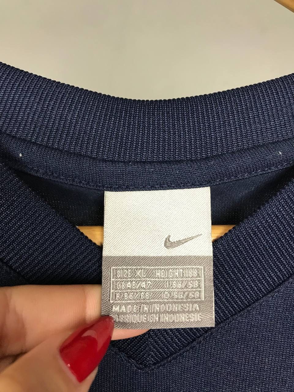 Nike × Vintage Nike swoosh streetwear vintage navy blue tee Size US XL / EU 56 / 4 - 4 Thumbnail
